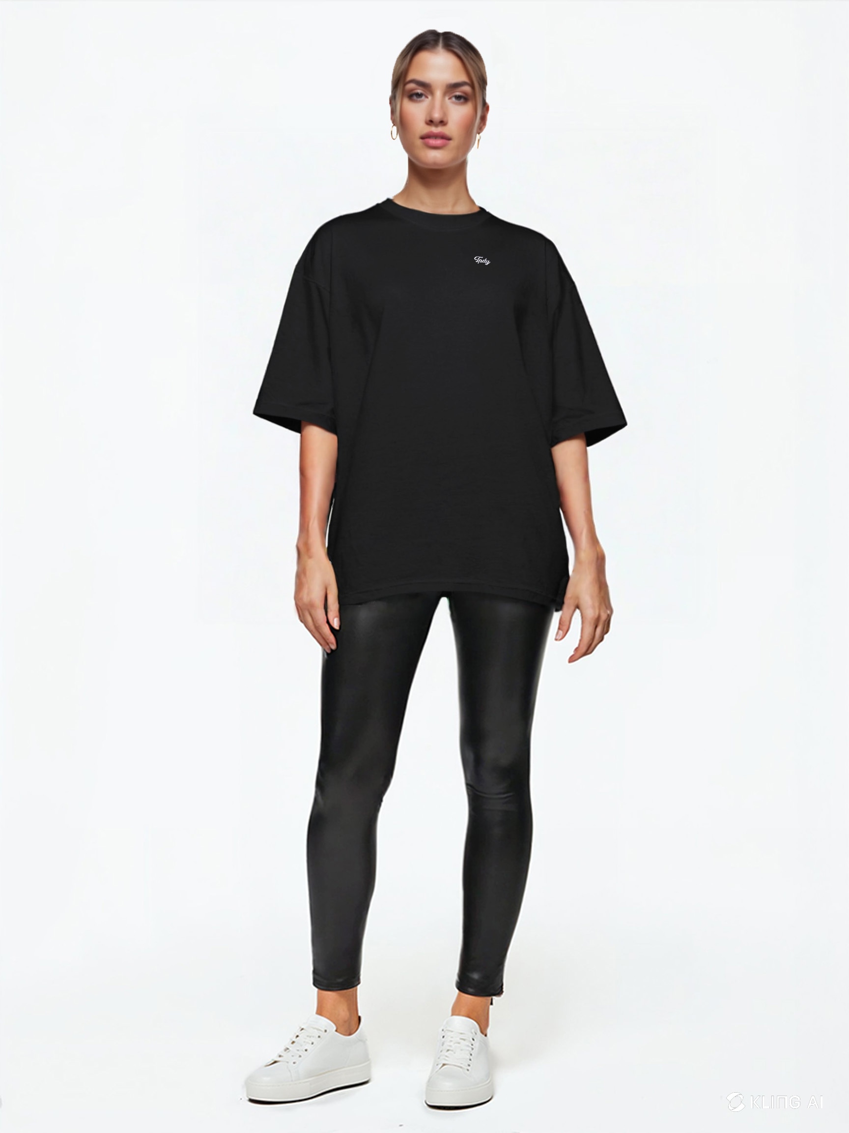 trueprodigy Oversize-Shirt »Nika F Logo Stickeri Oversized Rundhals«