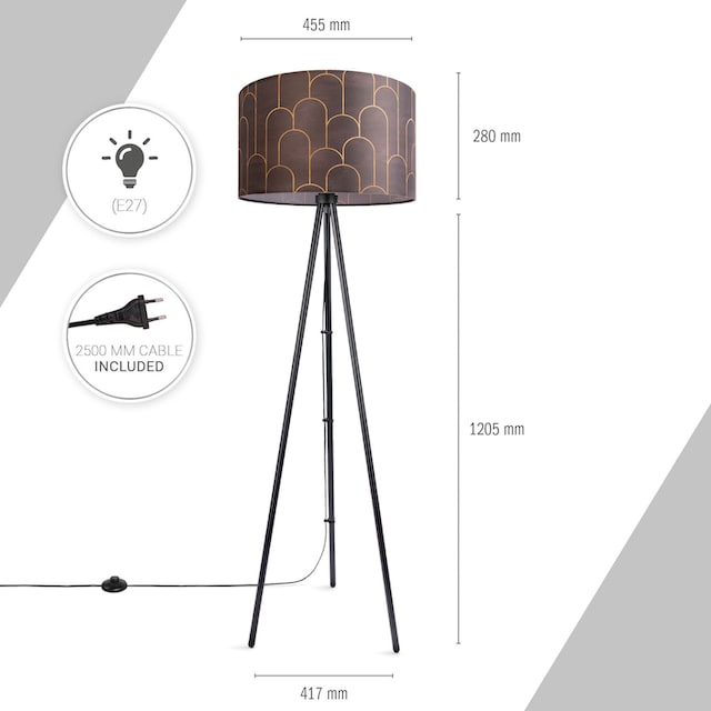 Paco Home Stehlampe »Trina Pillar«, Stehlampe Stativ Mit Stoffschirm  Wohnzimmerlampe Vintage Abstrakt online kaufen | mit 3 Jahren XXL Garantie