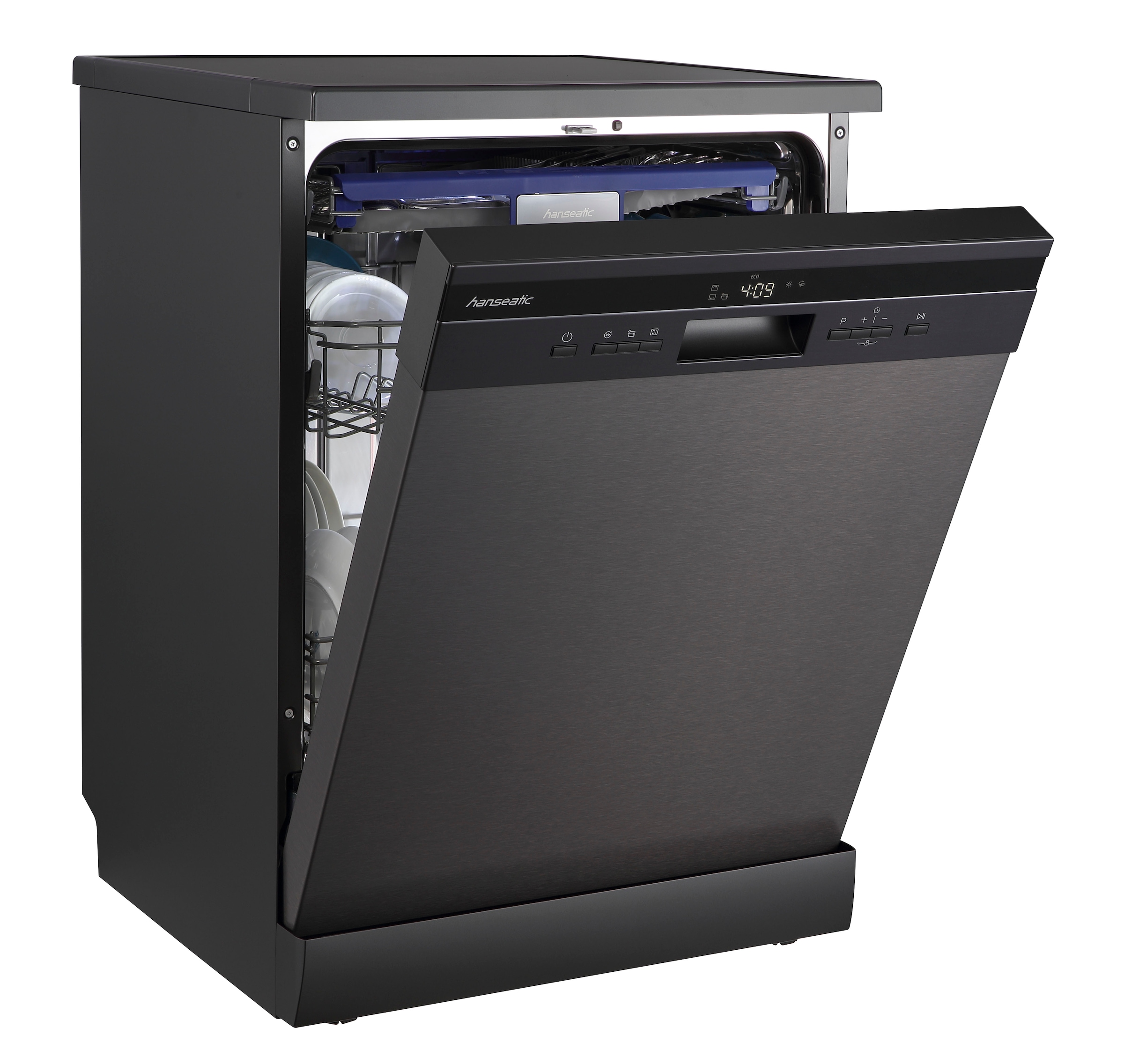 Hanseatic Standgeschirrspüler »HF6B14B35E« 14 tlg. Maßgedecke Standgerät, mit AutoOpen-Trocknung, mit LED-Innenraumbeleuchtung