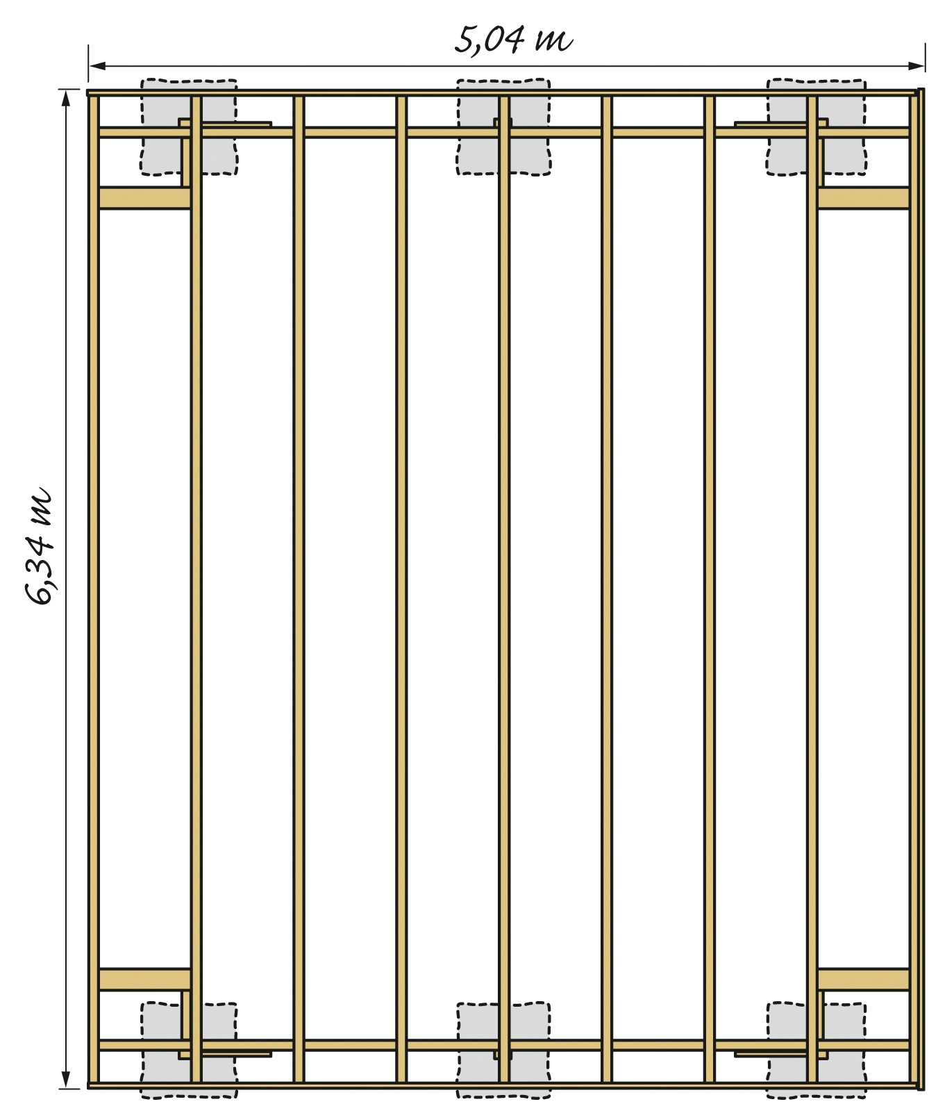 Kiehn-Holz Doppelcarport »KH 310 / KH 311«, Holz, 561 cm, weiß, Stahl-Dach, versch. Farben