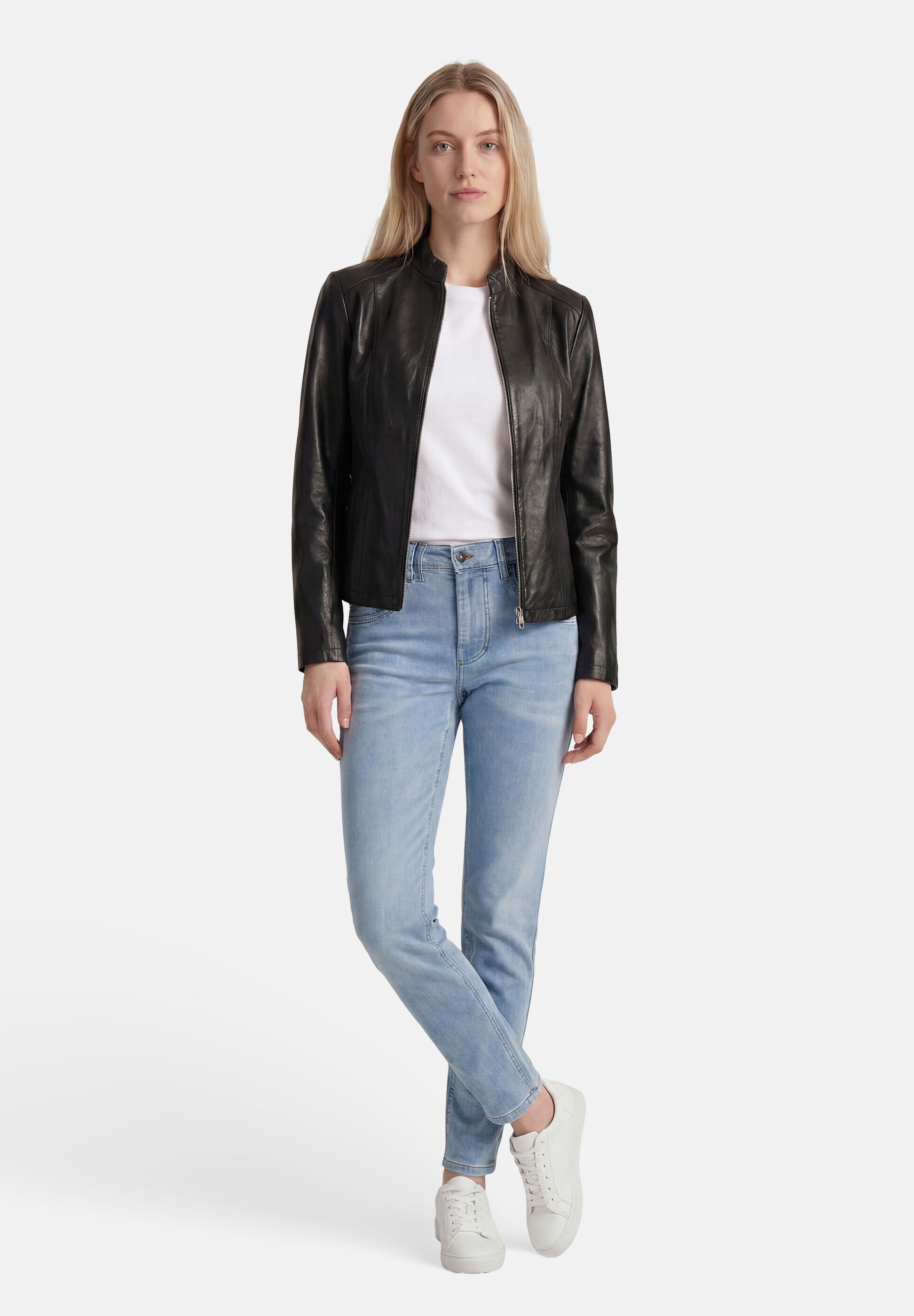 Apple of Eden Lederjacke »Apple of Eden Lederjacke« ohne Kapuze mit Stehkragen