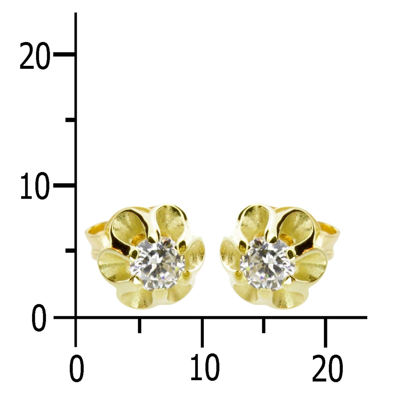 OSTSEE-SCHMUCK Paar Ohrstecker »- Pia 4 mm - Gold 333/000 - Zirkonia«