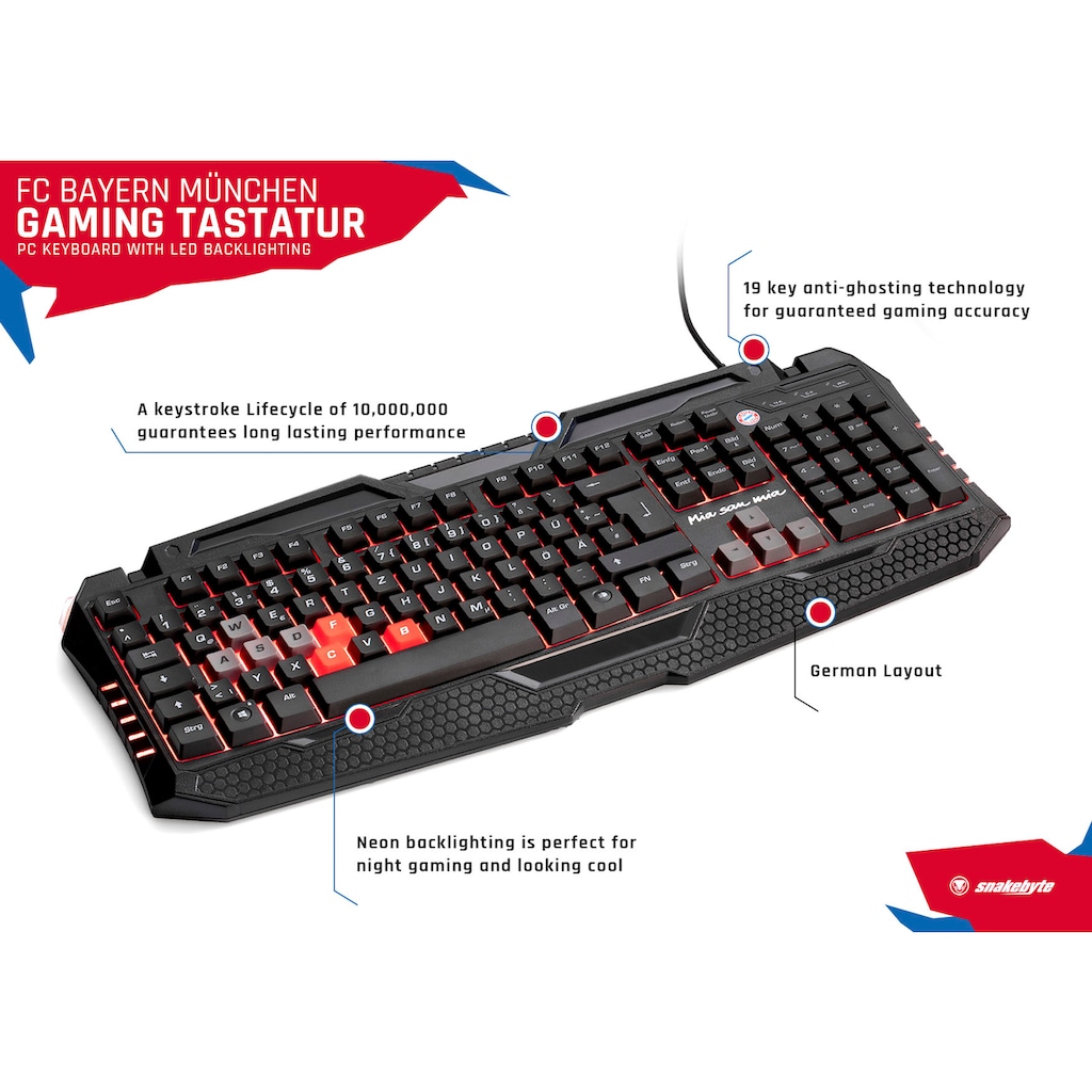 Snakebyte Gaming-Tastatur »FC Bayern München PC-Gaming Tastatur«