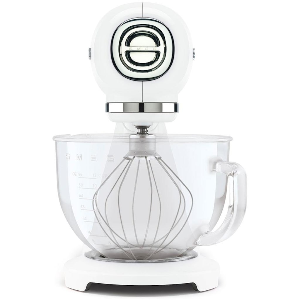 Smeg Küchenmaschine »SMF13WHEU Weiß«, Glasrührschüssel mit ergonomischem Griff