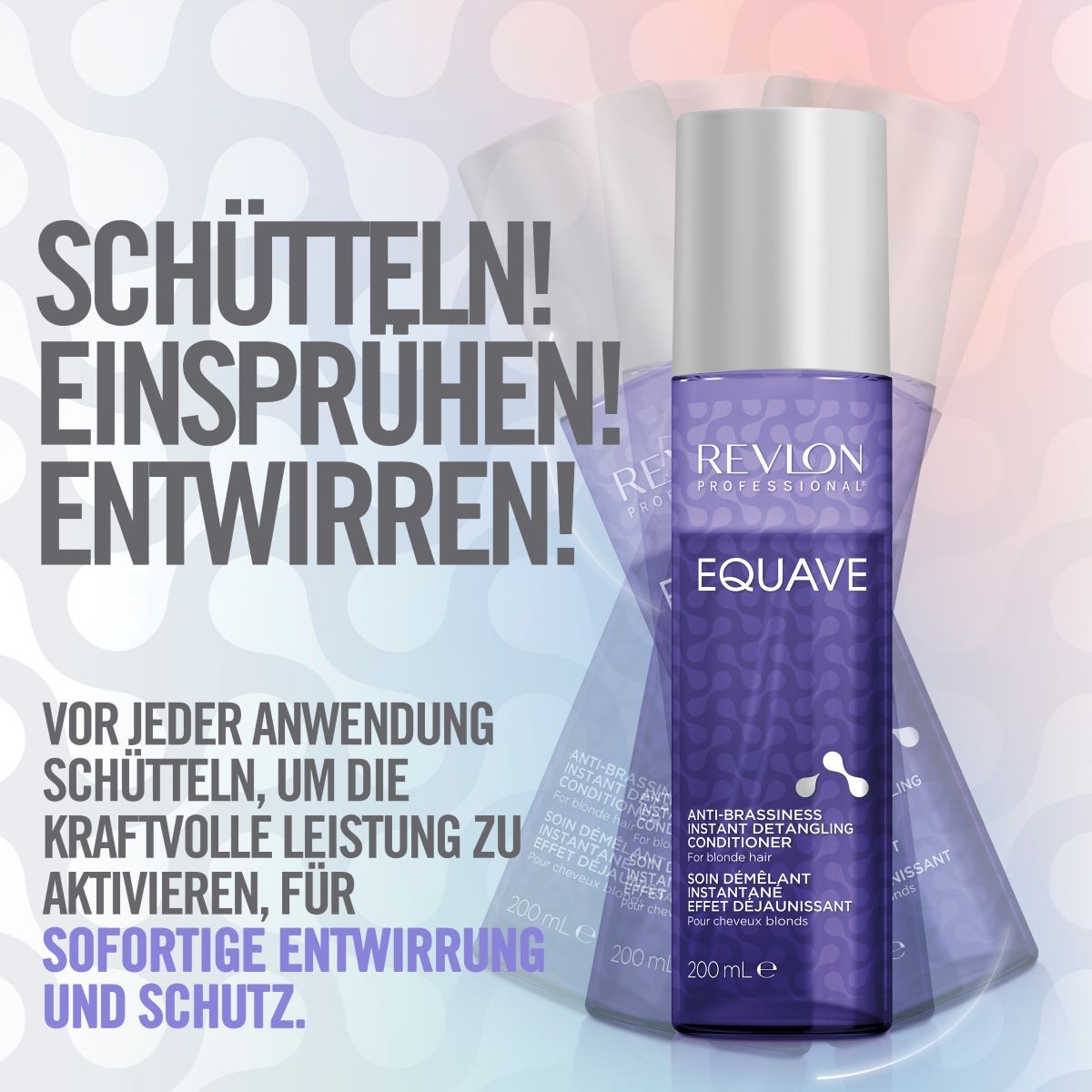 REVLON PROFESSIONAL Haarspülung »Leave-in Pflege Equave Anti-Brassiness Instant Detangling Conditioner«, Blondes Haar 200 ml