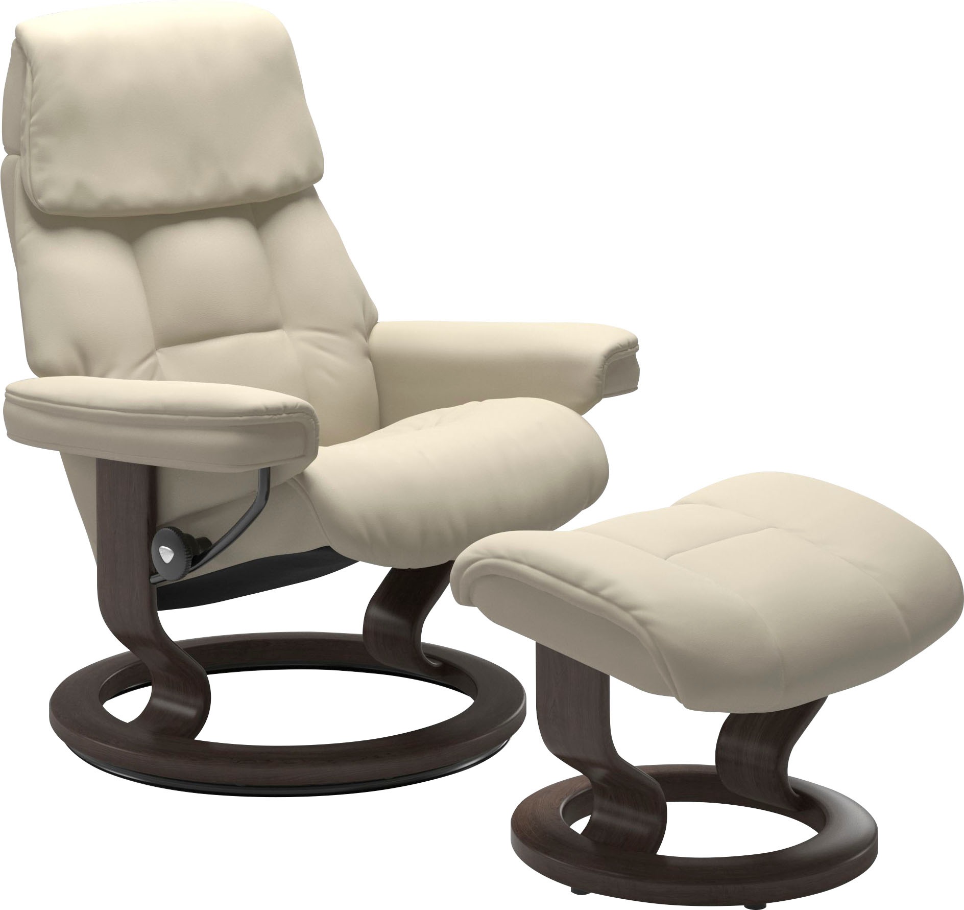 Stressless® Relaxsessel »Ruby«, (Set, Relaxsessel mit Hocker), mit Classic Base, Größe M, Gestell Eiche, Wenge, Braun & Schwarz