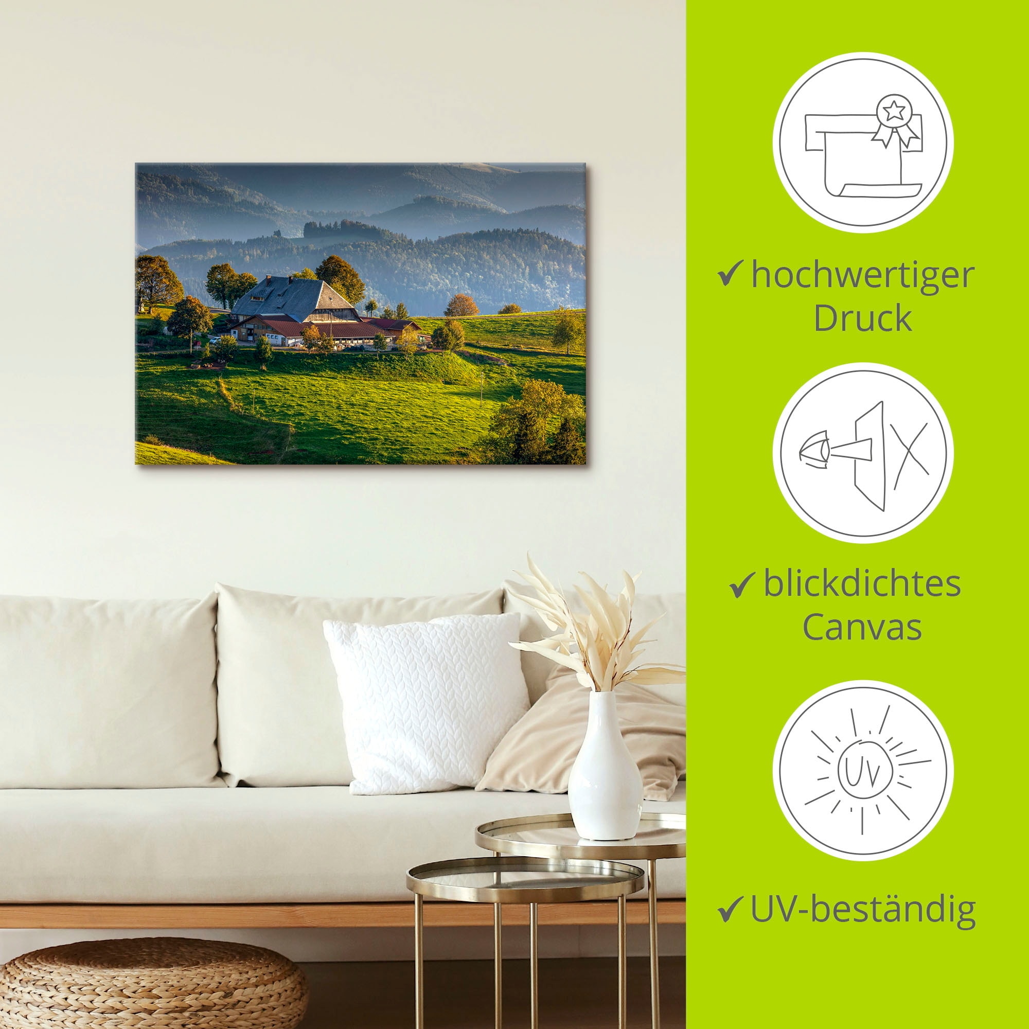 Artland Leinwandbild »Bauernhof bei St.Peter Schwarzwald« Berge & Alpenbilder 1 Stk. tlg. auf Holzrahmen gespannt