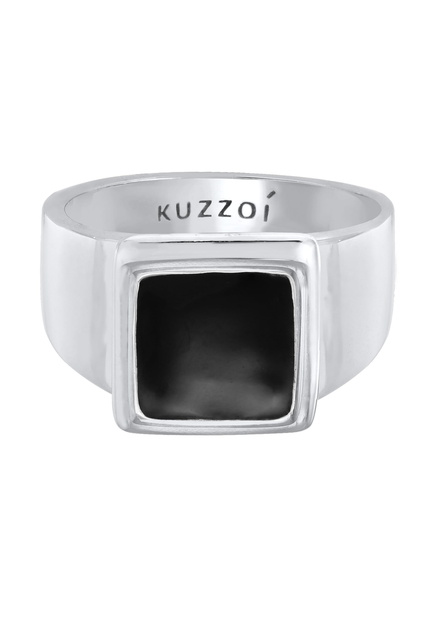 Kuzzoi Siegelring »Ring Siegelring Quadrat Emaille 925 Silber«