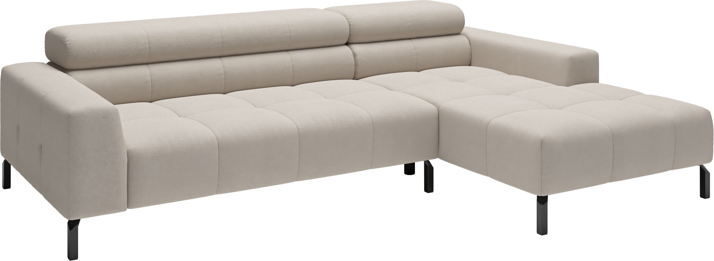 Home affaire Ecksofa »Ecksofa Claya, L-Form, Kopfteilverstellung, Breite 258 cm« Moderne Steppung, weicher Polsteraufbau & saugroboterfreundliche Höhe