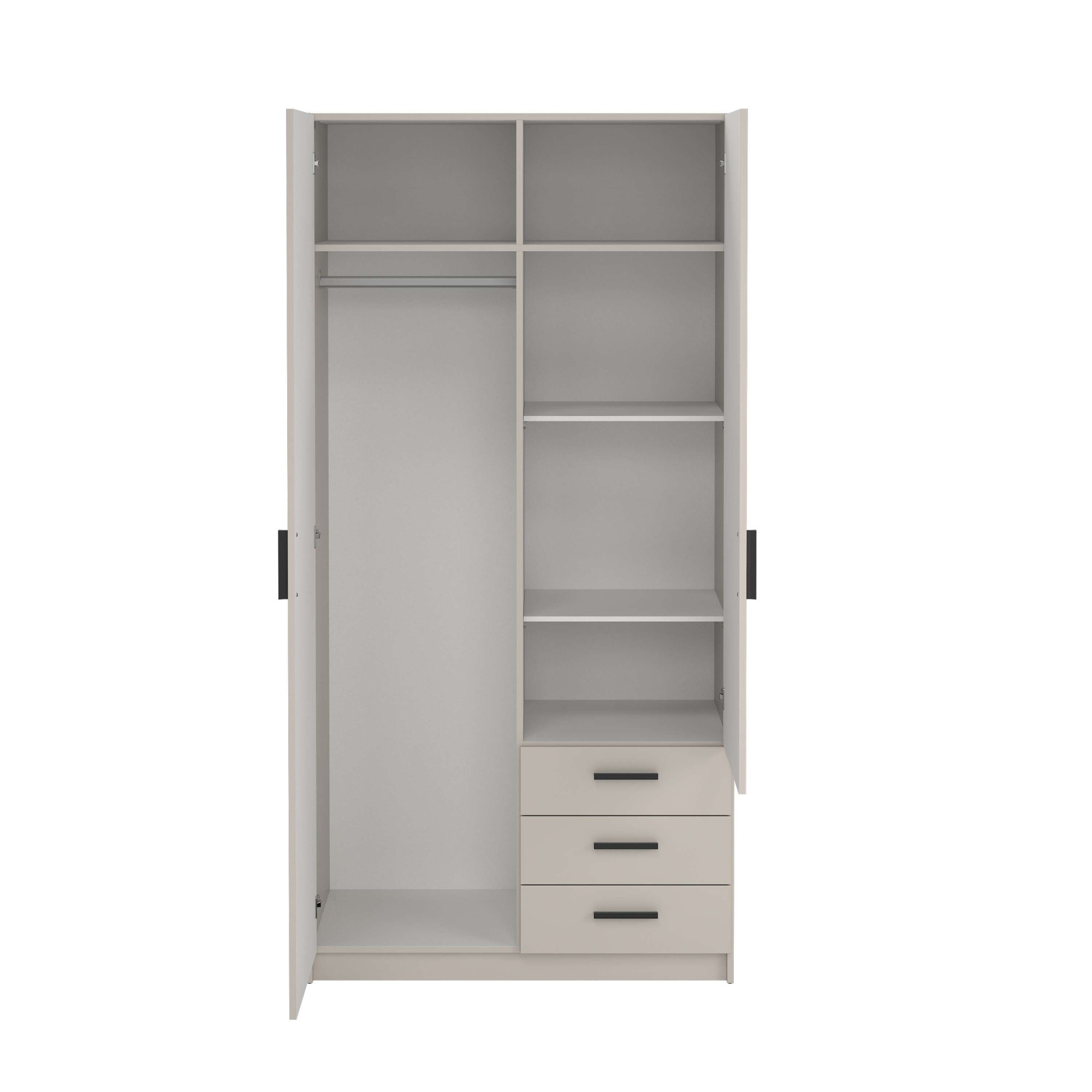 Home affaire Kleiderschrank »Sprint, viel Stauraum, robuste Qualität, 3 Breiten 98, 147, 195 cm« Breite 98,5/147 oder 195,5 cm, je mit Einlegeböden und Kleiderstange