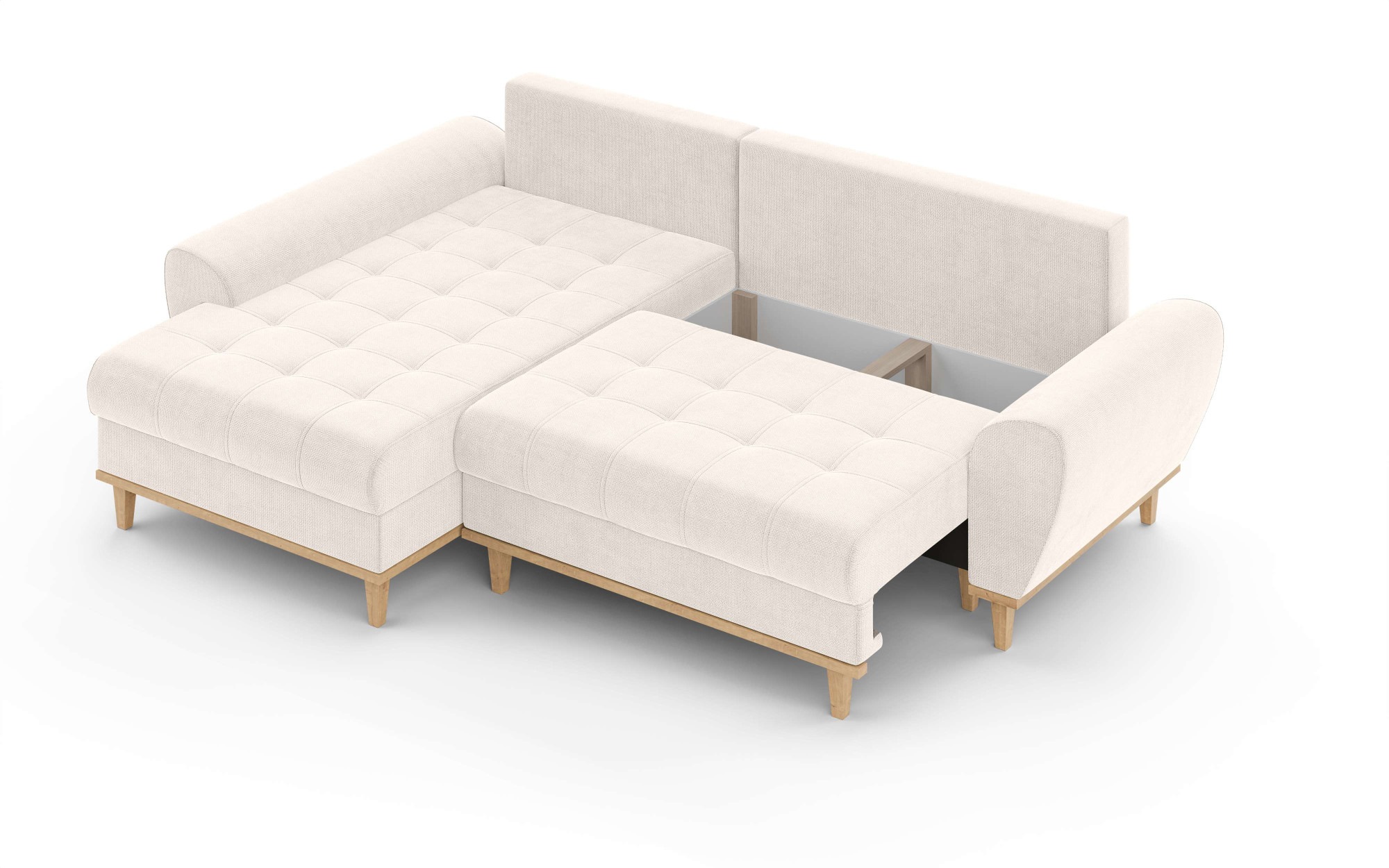 Home affaire Ecksofa »Ahrdorf mit Bettfunktion und Bettkasten, Maße: B/H/T 268/86/175 cm«, L-Form mit 3 Rückenkissen und moderne gerundete Armlehnen