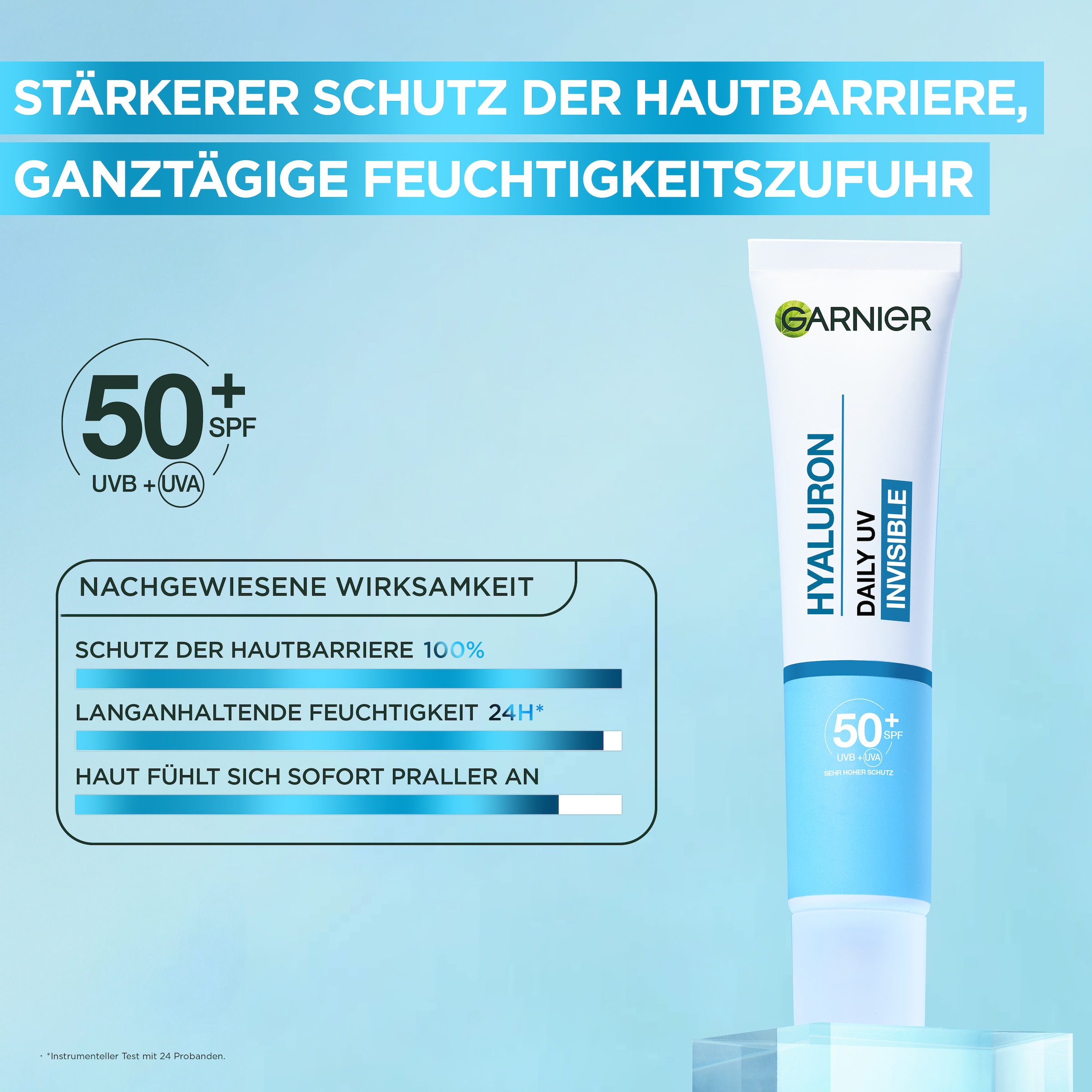 GARNIER Gesichtsfluid »Garnier Hyaluron Barrier Protect Daily UV Fluid LSF50+«