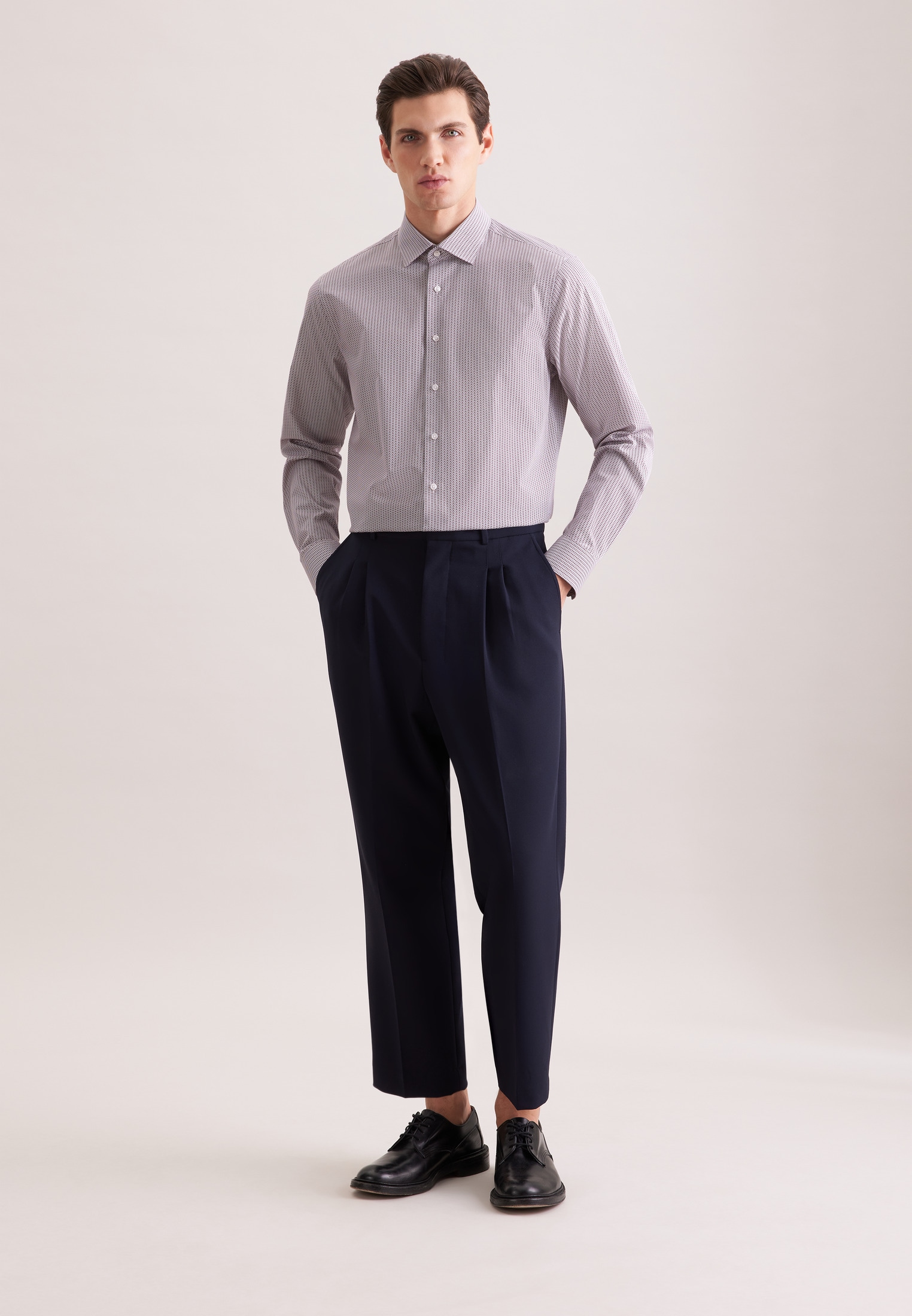 seidensticker Businesshemd »Schwarze Rose« Shaped 1/1 Kentkragen Druck