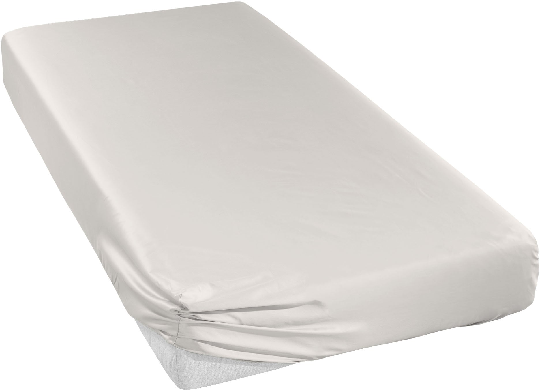 Curt Bauer Spannbettlaken »Uni-Mako-Satin in Gr. 90x200, 140x200 oder 180x200 cm«, aus Baumwolle, für Matratzen bis 20 cm Höhe, Bettlaken, Spannbetttuch