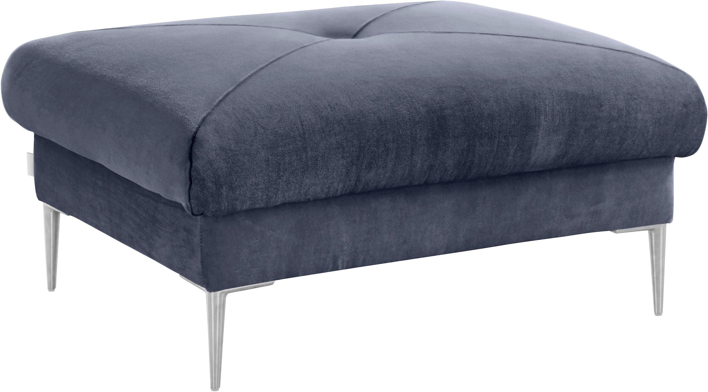 TRENDMANUFAKTUR Hocker »Chilltime, elegant und bequem durch Komfortsitzhöhe 46cm, hoher Fuß«, mit eleganter Kreuznaht auf der Sitzfläche