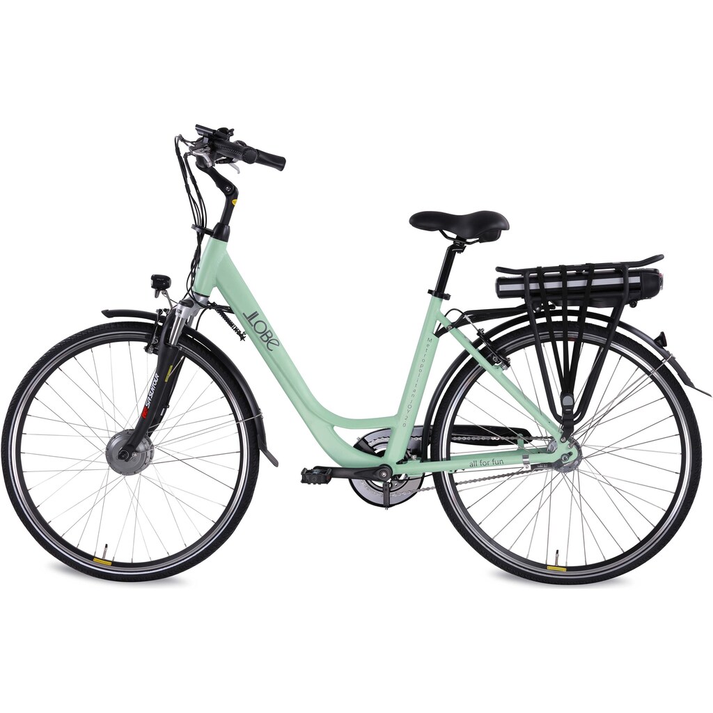 LLobe E-Bike »Metropolitan JOY 2.0, 8Ah«, 7 Gang, Shimano, Frontmotor 250 W