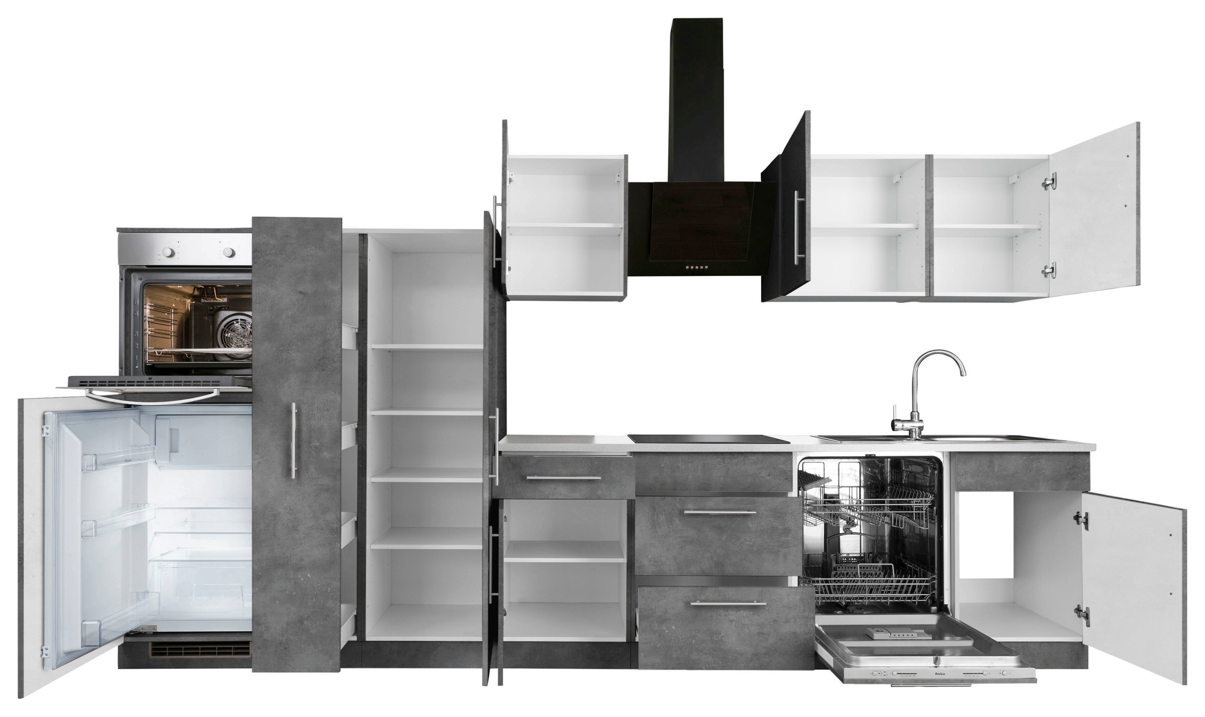 »Cali«, Breite 360 E-Geräte, wiho bestellen Rechnung cm Küchen Küchenzeile auf ohne