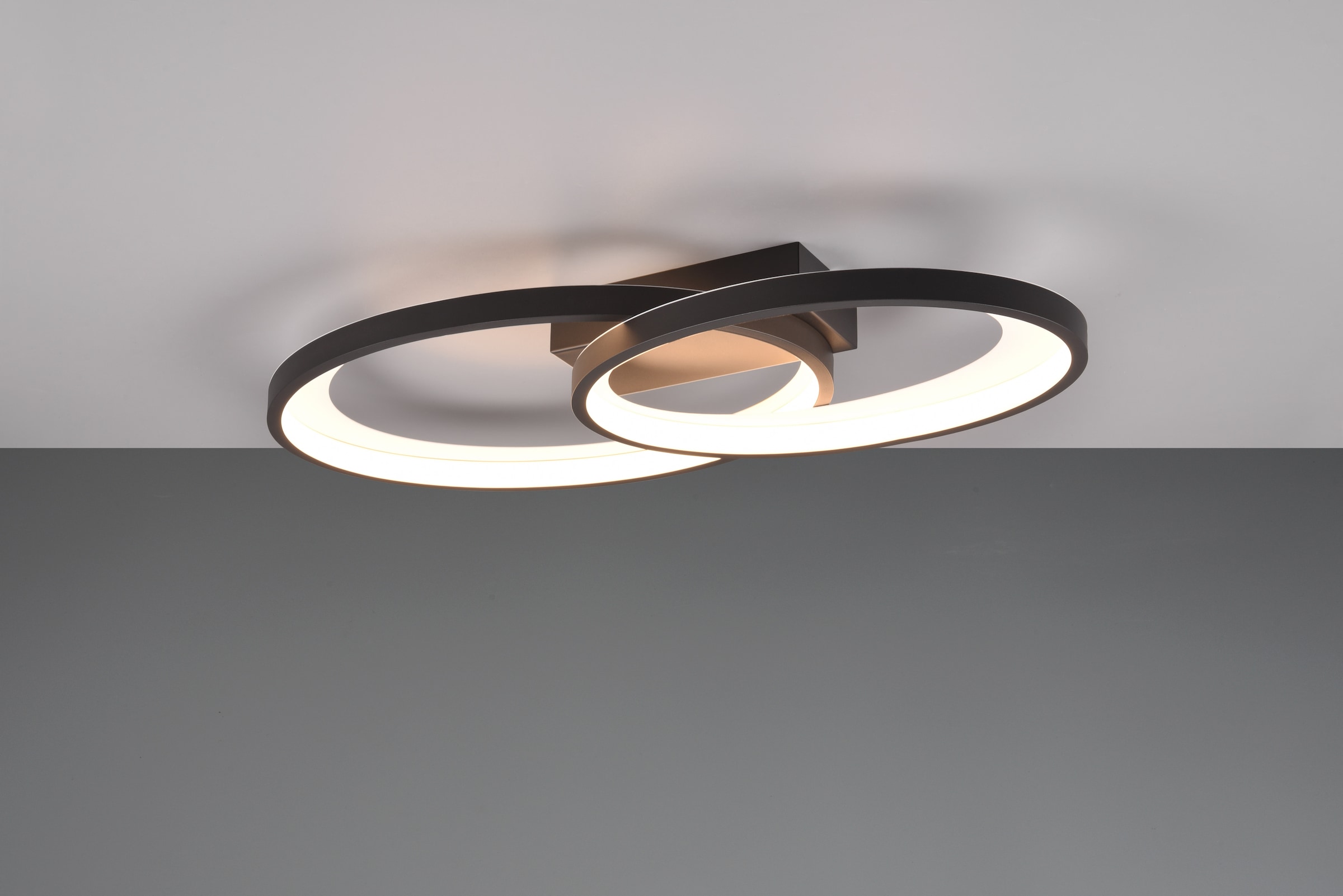 REALITY Leuchten LED Deckenleuchte »MALAGA, LED Deckenlampe warmweiß 25W 2900 Lumen auch Wandmontage mögl.«, 1 flammig, Leuchtmittel LED-Board | LED fest integriert, indirektes Licht, 57x30cm, Wand- Deckenleuchte Schlafzimmer Wohnzimmer