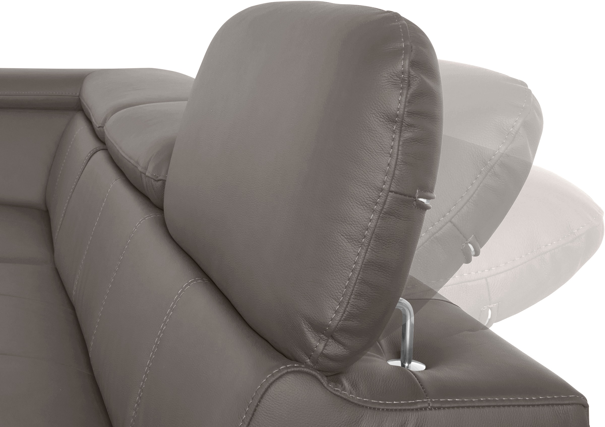 COTTA Ecksofa »Chef L-Form«, mit Kopfteilverstellung, edle Metallkufen, wahlweise mit Bettfunktion