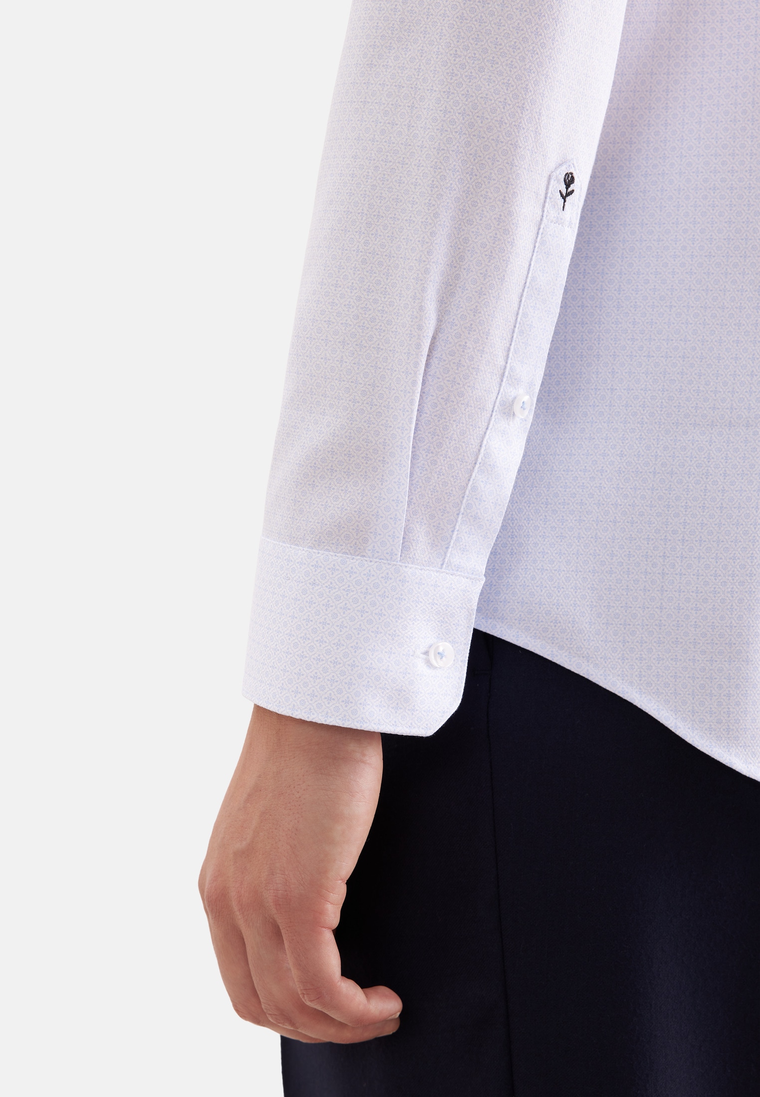 seidensticker Businesshemd »Schwarze Rose« Slim 1/1 Extra lang Kentkragen Druck