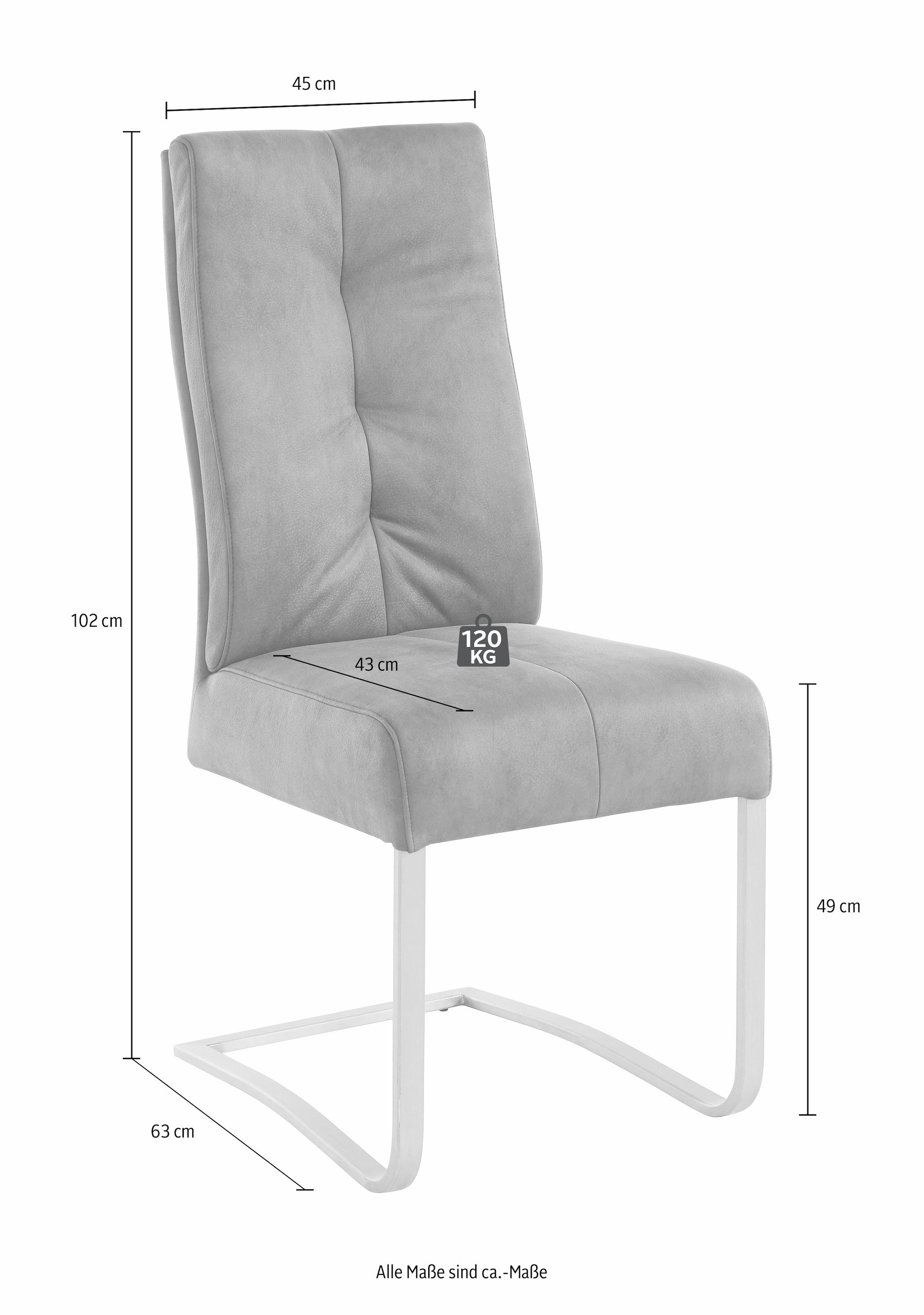 MCA furniture Esszimmerstuhl »Salva Schwingstuhl 2 bis Tonnentaschenfederkern, kaufen 120 belastbar max. St., mit bequem Set, Microfaser, kg 1«