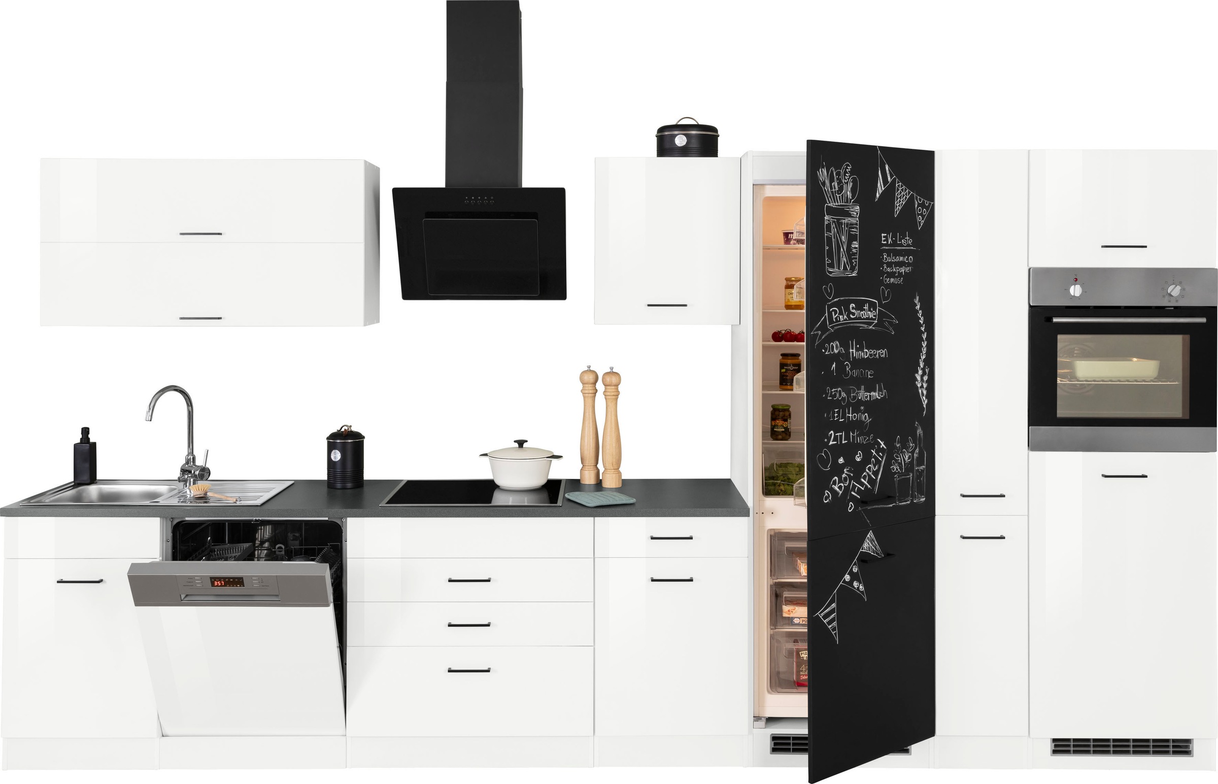 KOCHSTATION Küchenzeile »KS-Trier« ohne E-Geräte, Breite 390 cm