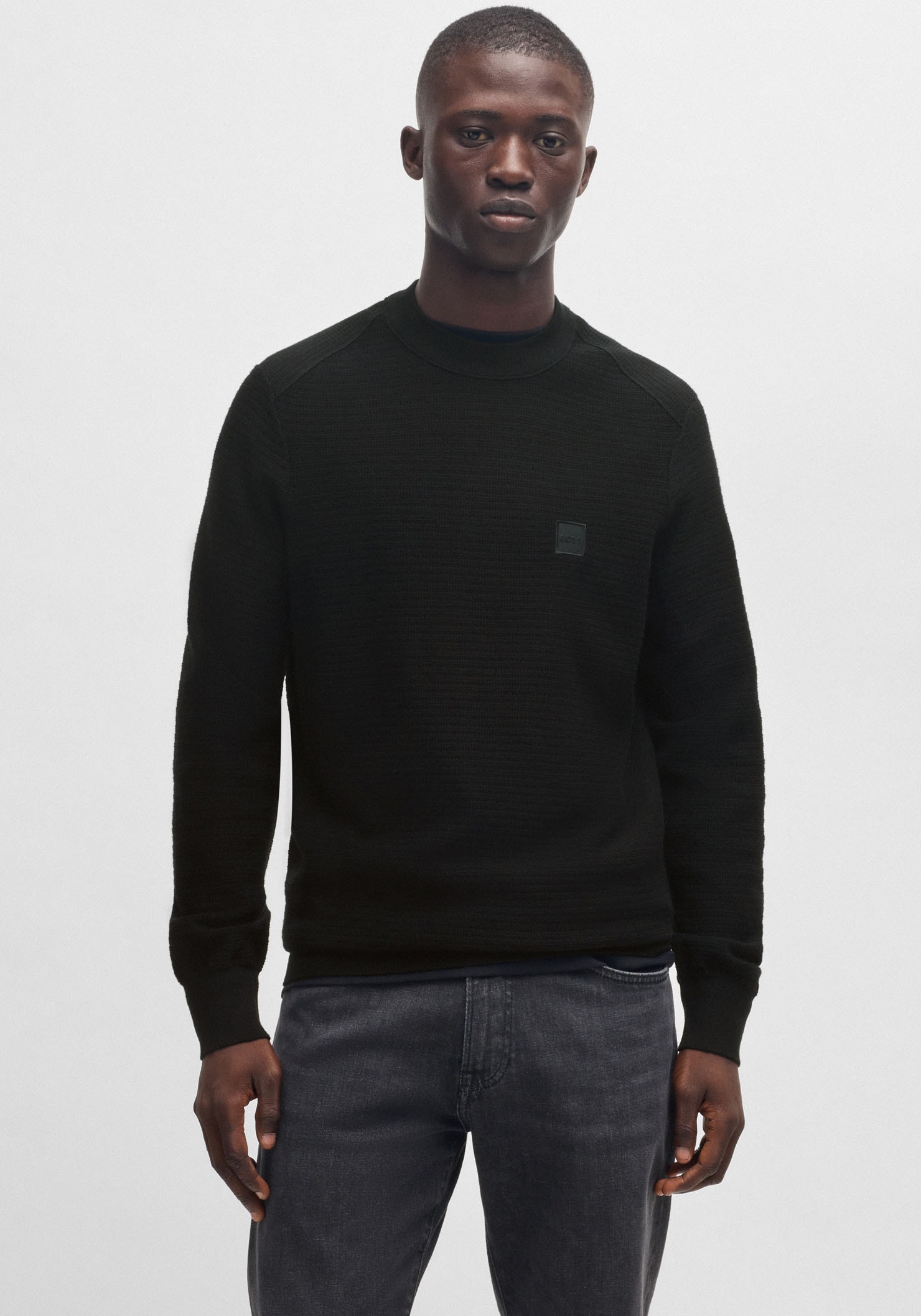 BOSS ORANGE Strickpullover »Anion« mit BOSS-Badge