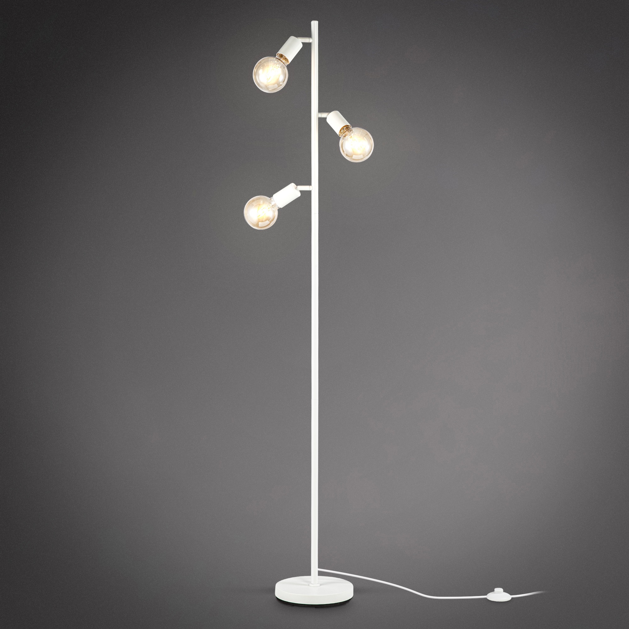 B.K.Licht Stehlampe, mit Jahren Inkl. weiß, XXL Fassung, Garantie Leuchtmittel, für E27 | kaufen online Ohne 3 Kabelschalter Leuchtmittel Metall