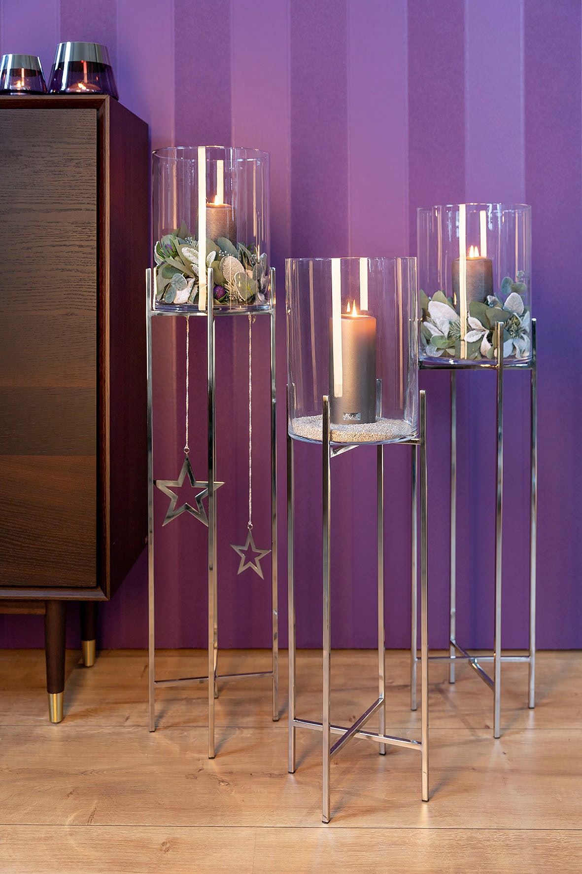 Fink Windlicht »ODEON«, (1 St.), 3 Glas, Jahren Edelstahl cm XXL | mit Ø kaufen Garantie Kerzenhalter 25 ca. aus und online