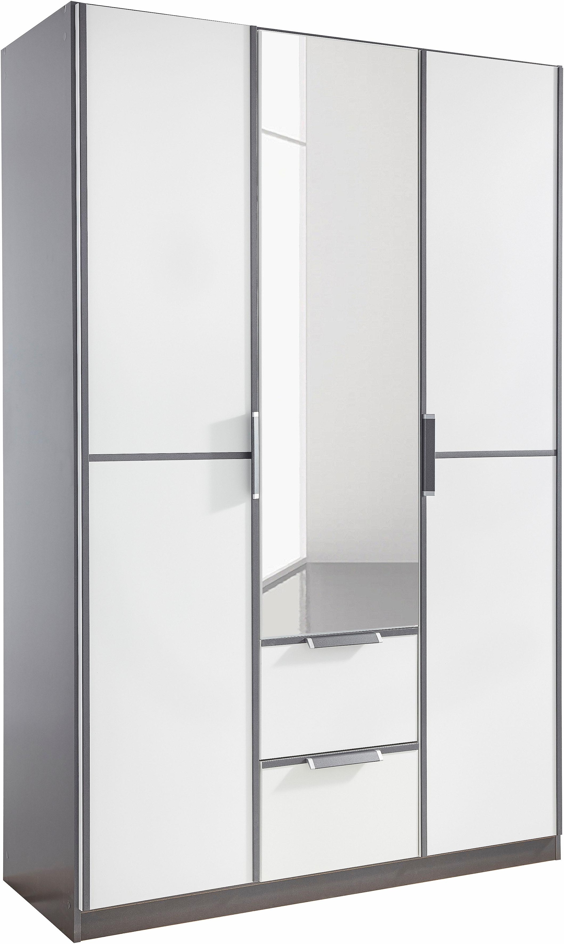 rauch Kleiderschrank »Schrank Drehtürenschrank Garderobe Ankleide Schlafzimmer ESSENSA« Breiten: 136/181/226/271 cm, Höhen 210/229 cm,  voll aufgelegte Spiegeltüren, 2 große Schubladen MADE IN GERMANY