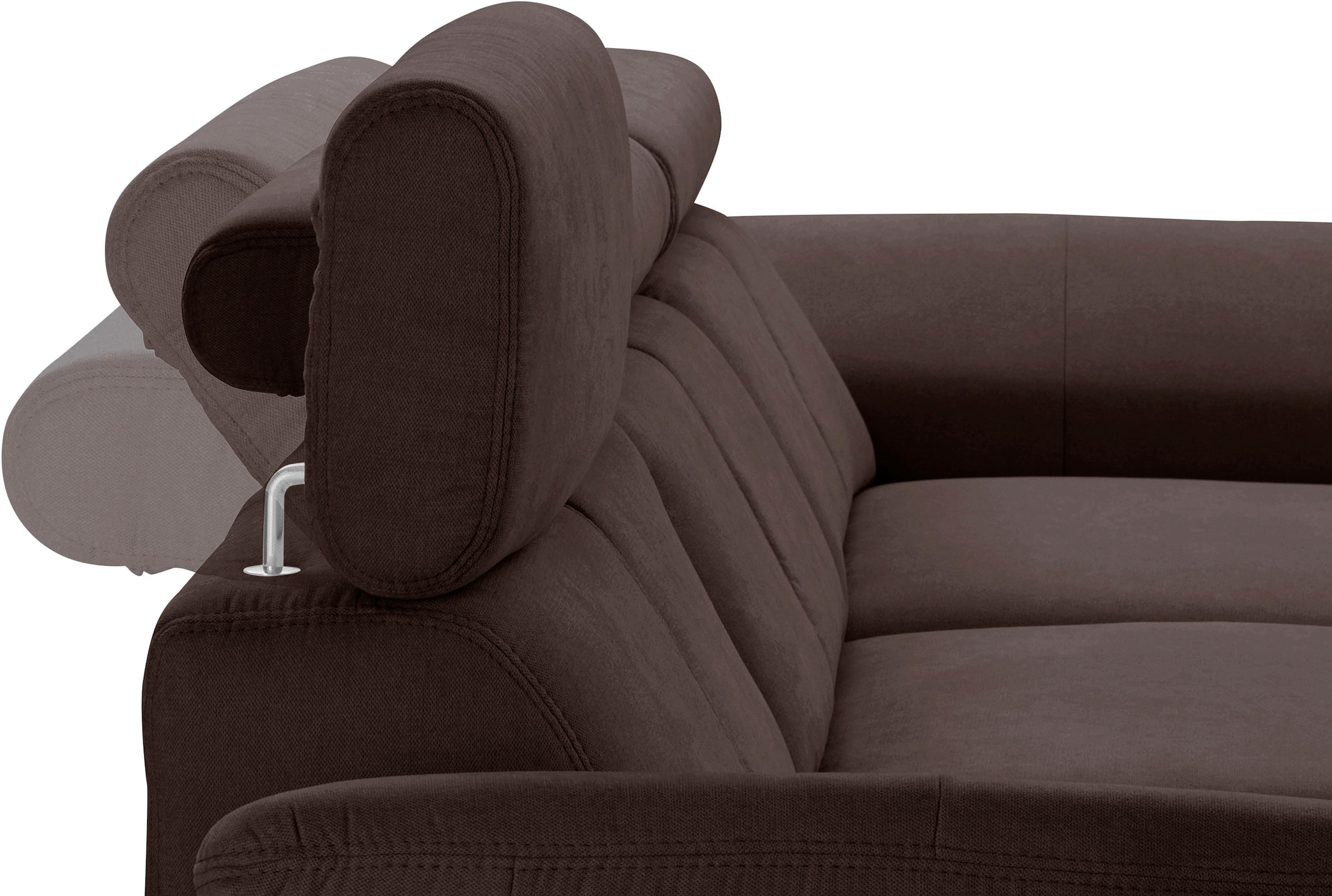 exxpo - sofa fashion Ecksofa »Salerno, inkl. Kopf- und Armteilverstellung, elegant & bequem, L-Form« wahlweise mit Bettfunktion und Bettkasten, tolle Detailverarbeitung