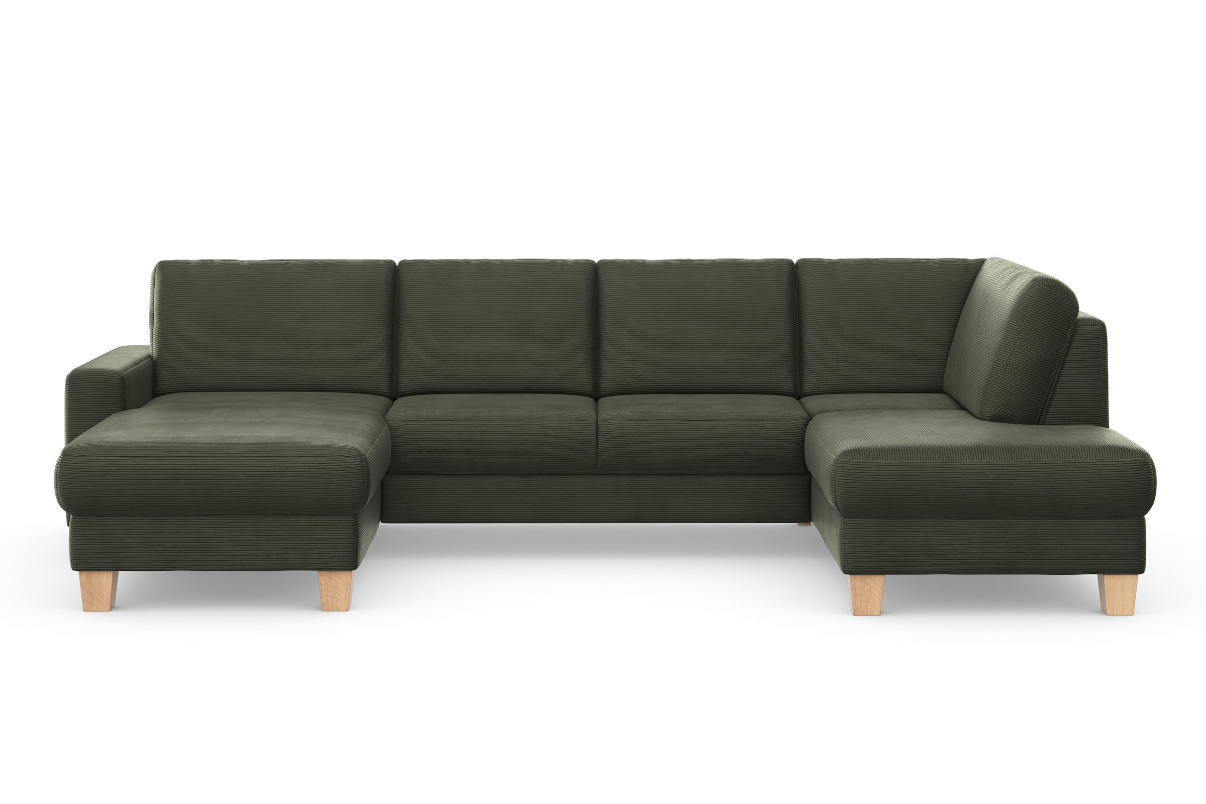 Home affaire Wohnlandschaft »Summer U-Form«, mit oder ohne Bettfunktion und Bettkasten, Cord-Bezug