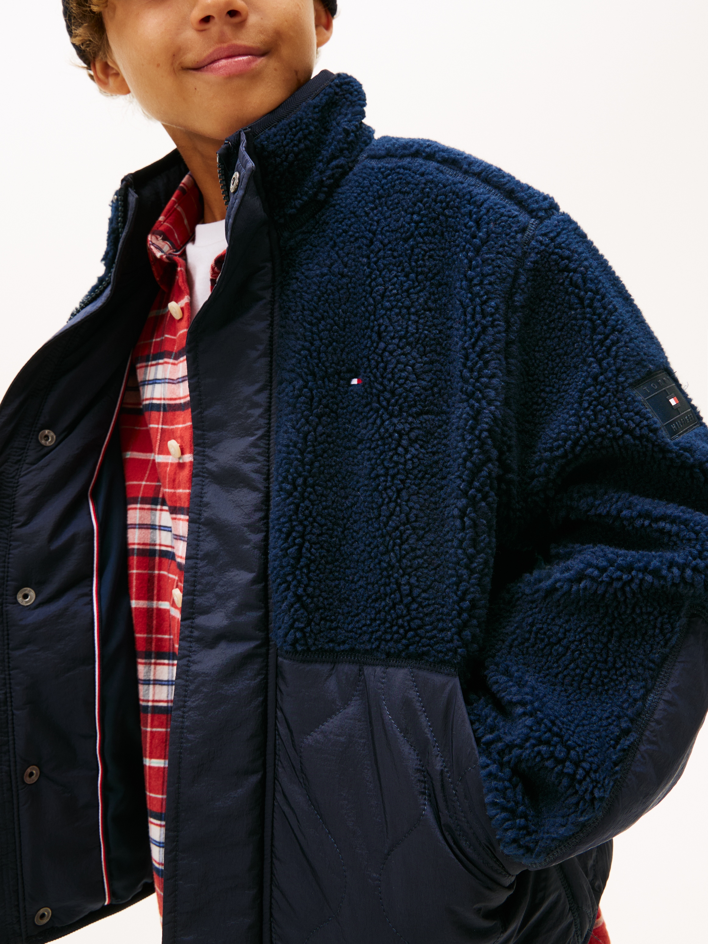 Tommy Hilfiger Bomberjacke »TEDDY QUILTED BOMBER« ohne Kapuze