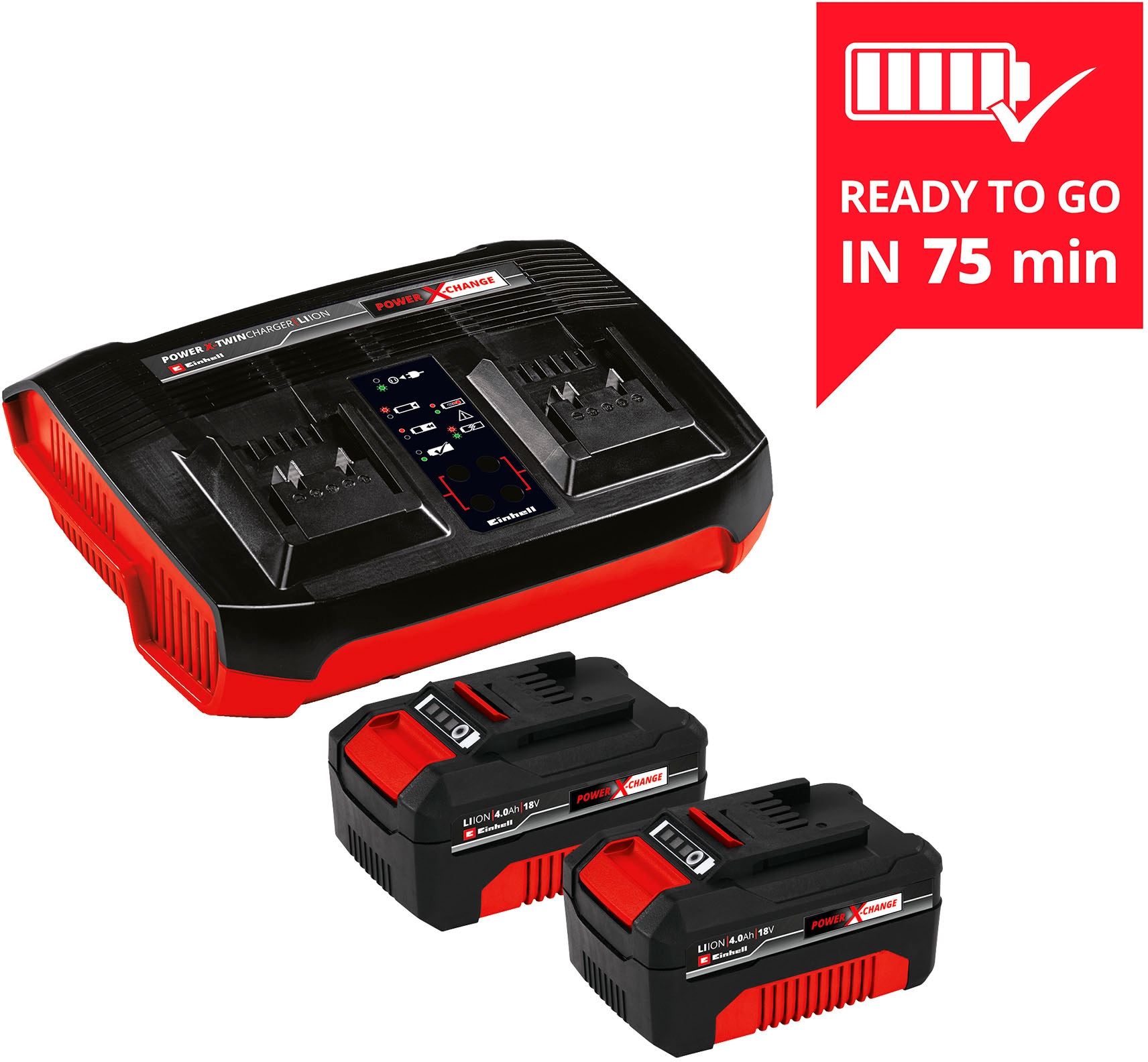 Einhell Akku »PXC-Starter-Kit 2x 4,0Ah & Twincharger Kit«, 18,0 V