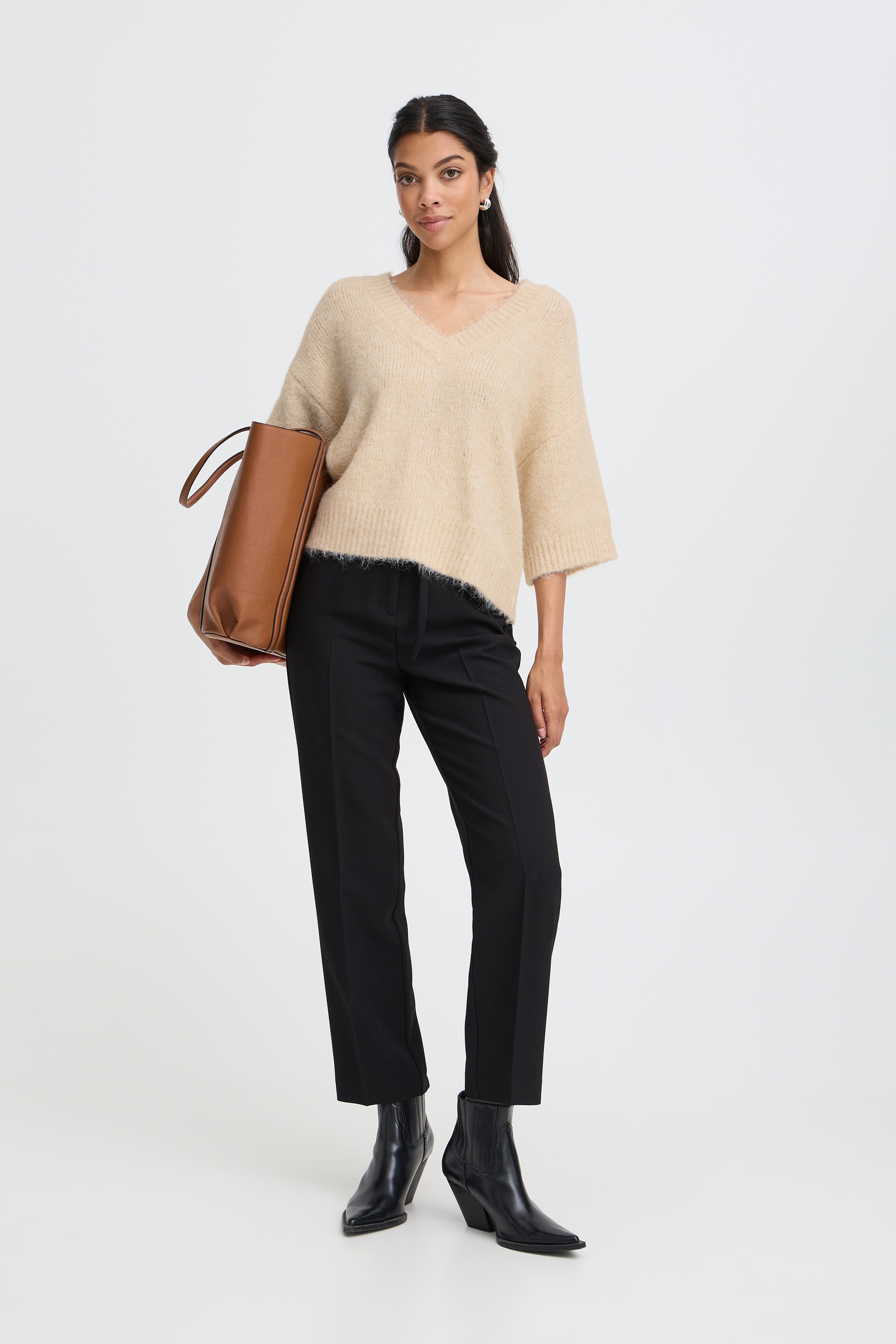 b.young Kurzarmpullover »Damen Kurzarm-Bluse BYMILLERS«