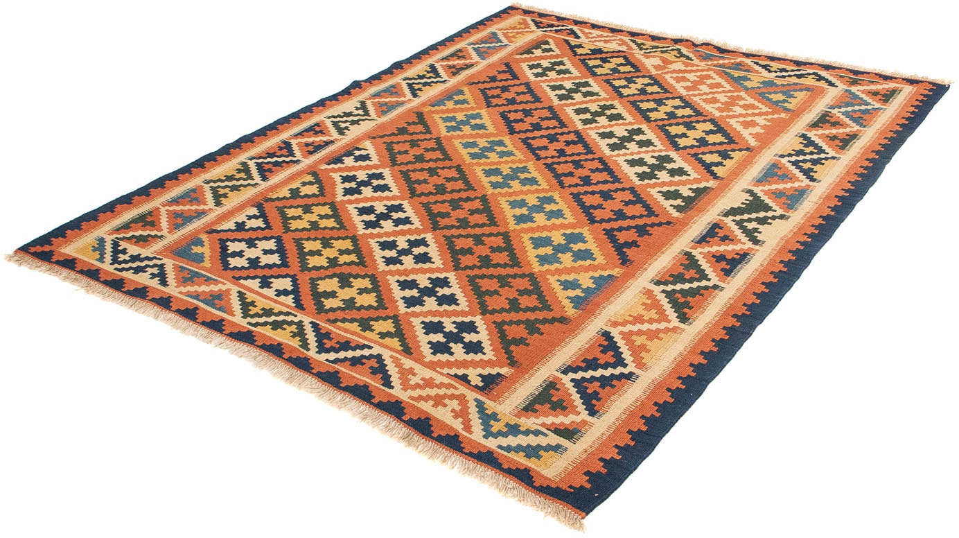 Wollteppich »Kelim - Oriental - 200 x 157 cm - braun«, rechteckig, 6 mm Höhe,...