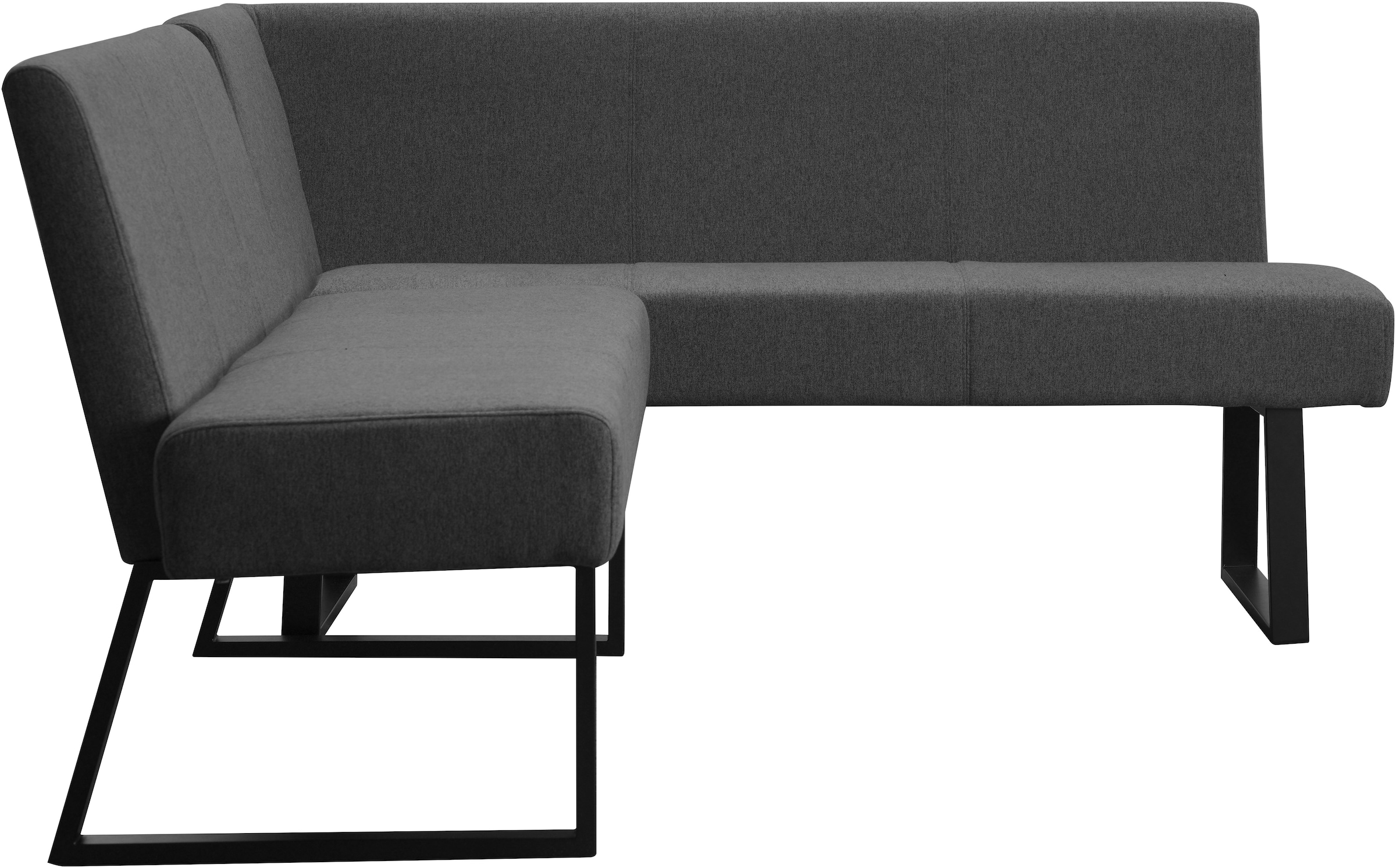 Home affaire Eckbank »Gladiole, TOPSELLER!«, (Sitzbank, Esszimmerbank, Bank), mit Taschenfederkern, schwarzes Metallgestell, Breite 190 cm