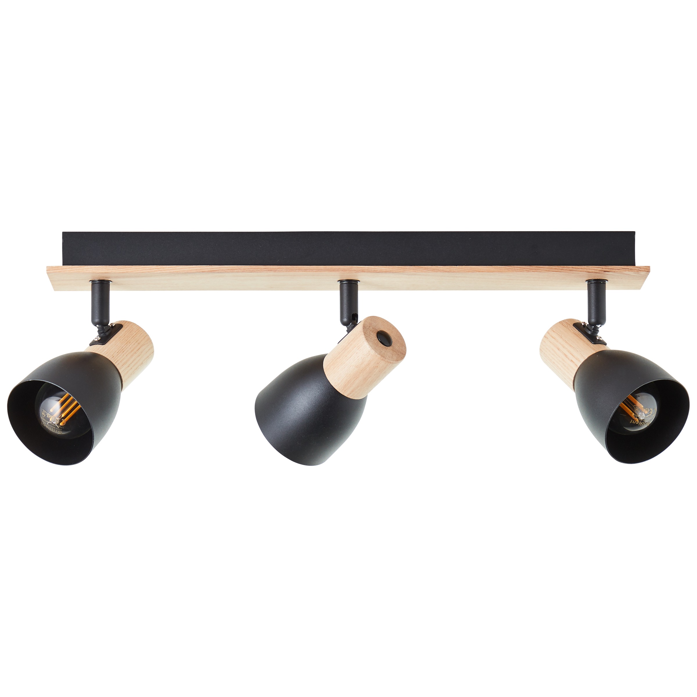 Brilliant Deckenstrahler »Daintree«, 3 flammig, Leuchtmittel E14 | ohne Leuchtmittel, Breite 48 cm, E14, Metall/Holz, schwarz/natur