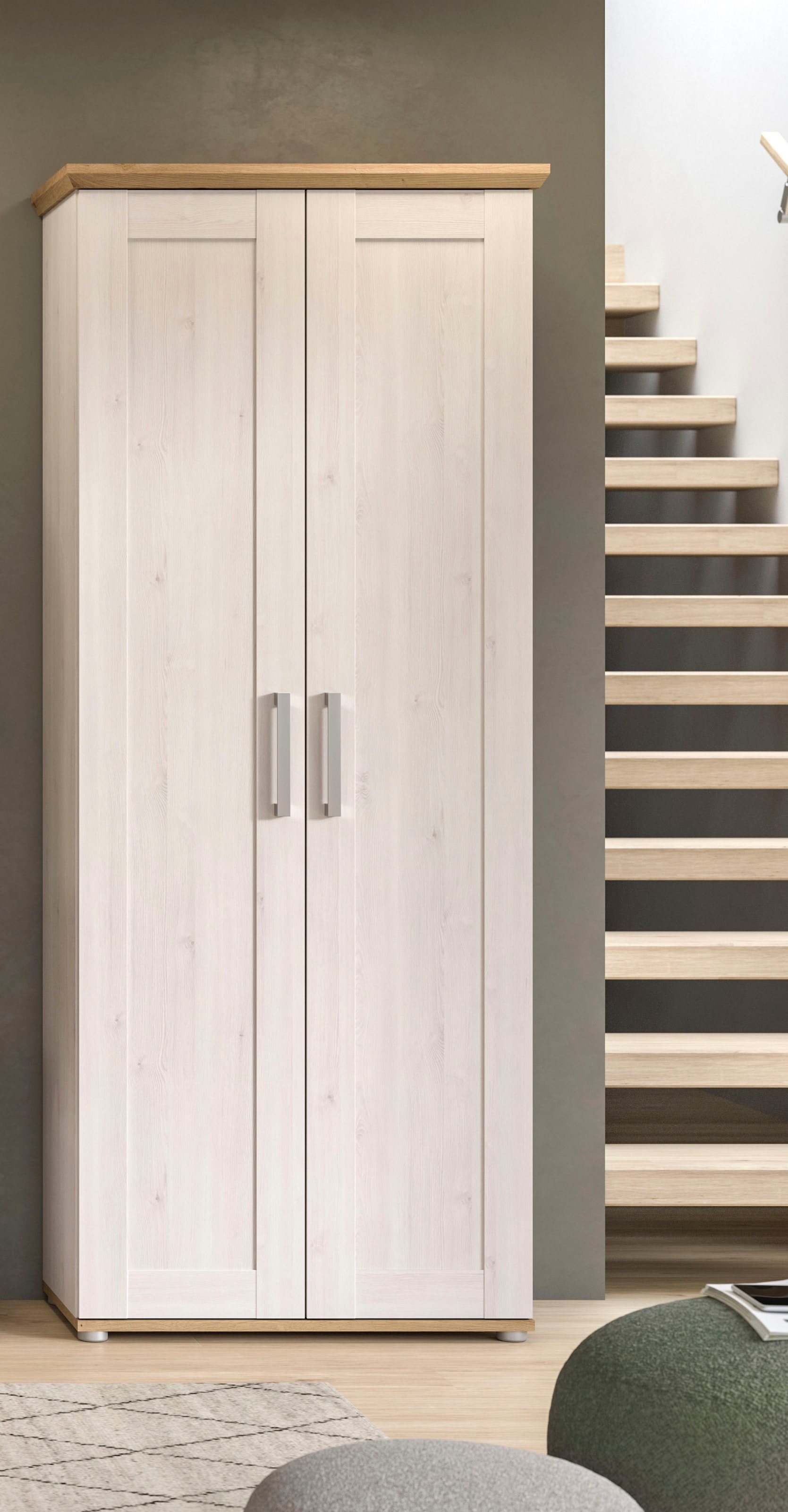 Home affaire Garderobenschrank »COSENZA, TOPSELLER!, Höhe 196 cm, 2 Türen, 2 Böden, 1 Kleiderstange«, Hochschrank, Stauraumschrank, Schrank, Flurschrank, Dielenschrank