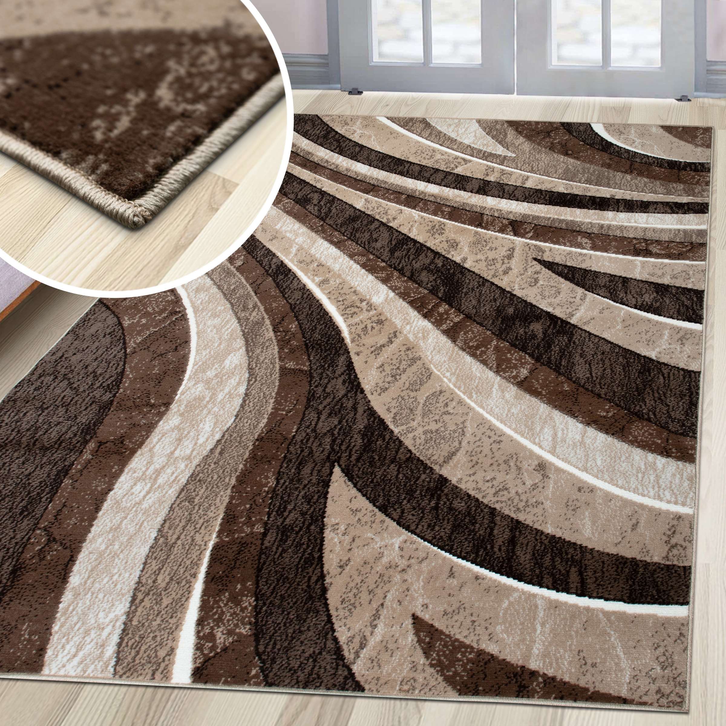 OTTO home Teppich »Livil, modernes Wellen-Design« rechteckig 8 mm Höhe 3D-Effekt, Kurzflor, Wohnzimmer, Esszimmer, Schlafzimmer