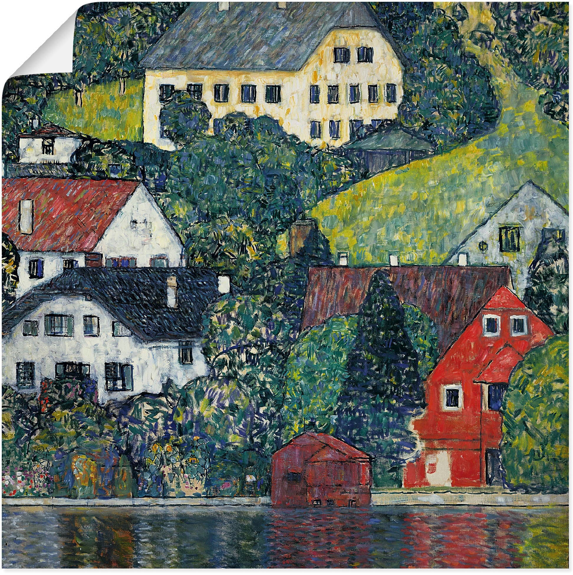Artland Wandbild »Unterach am Attersee. Um 1916«, Gewässer, (1 St.), als Leinwandbild, Poster in verschied. Größen