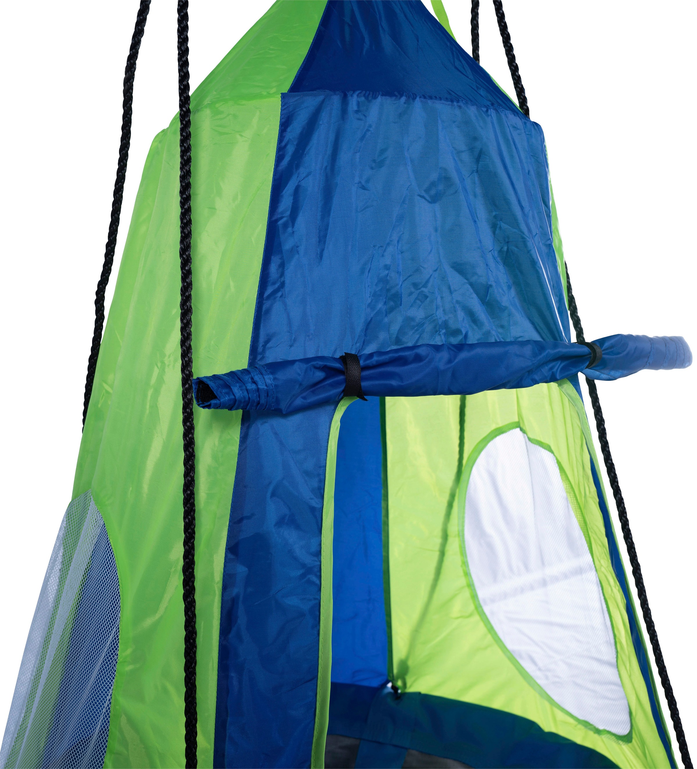 SANDORA Nestschaukel-Sitz, 100 cm Ø blau mit Überwurfzelt