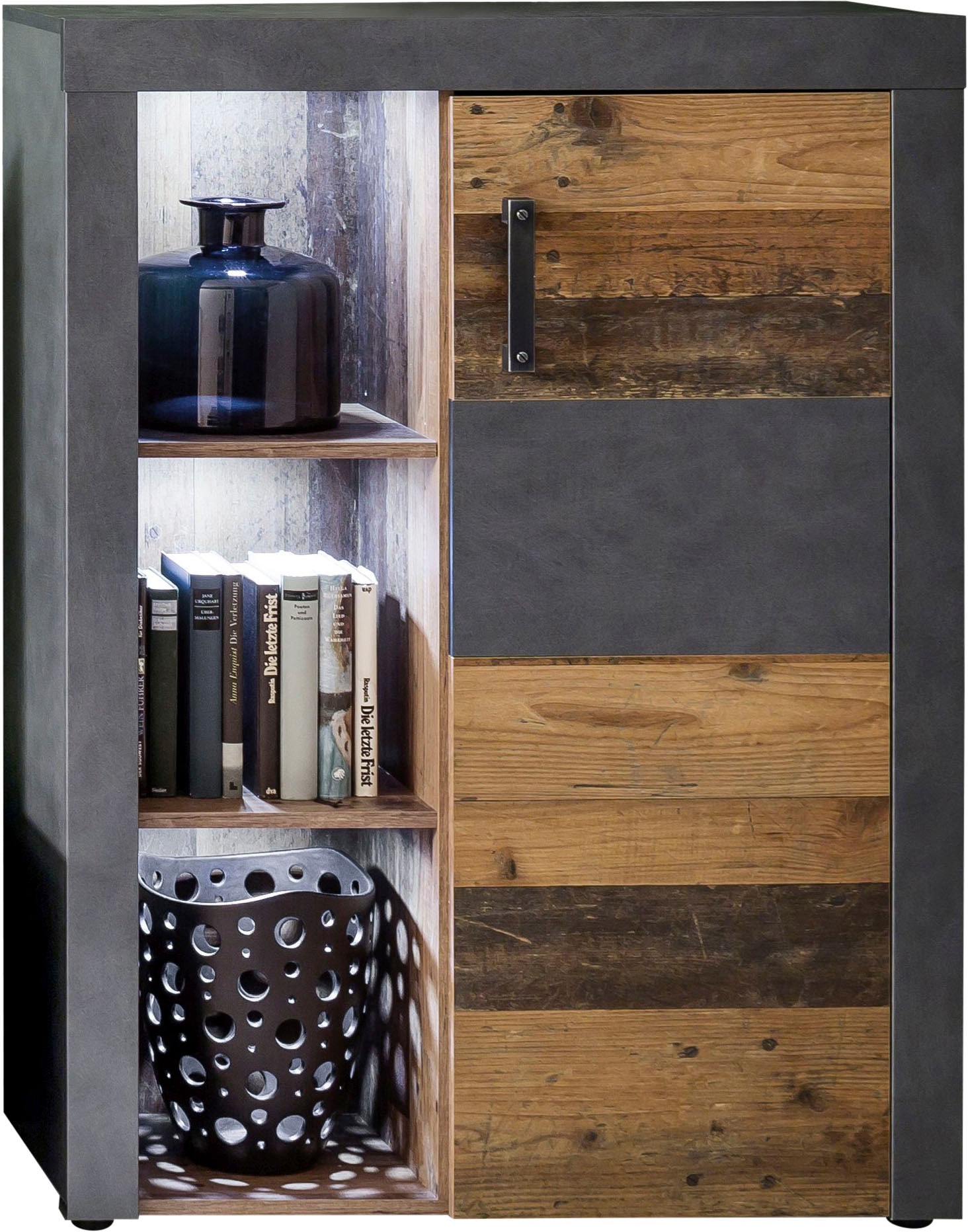 Home affaire Highboard »Ilana« Stauraumschrank mit 1 Tür & 3 Fächern - (B/T/H) 87/34/118 cm
