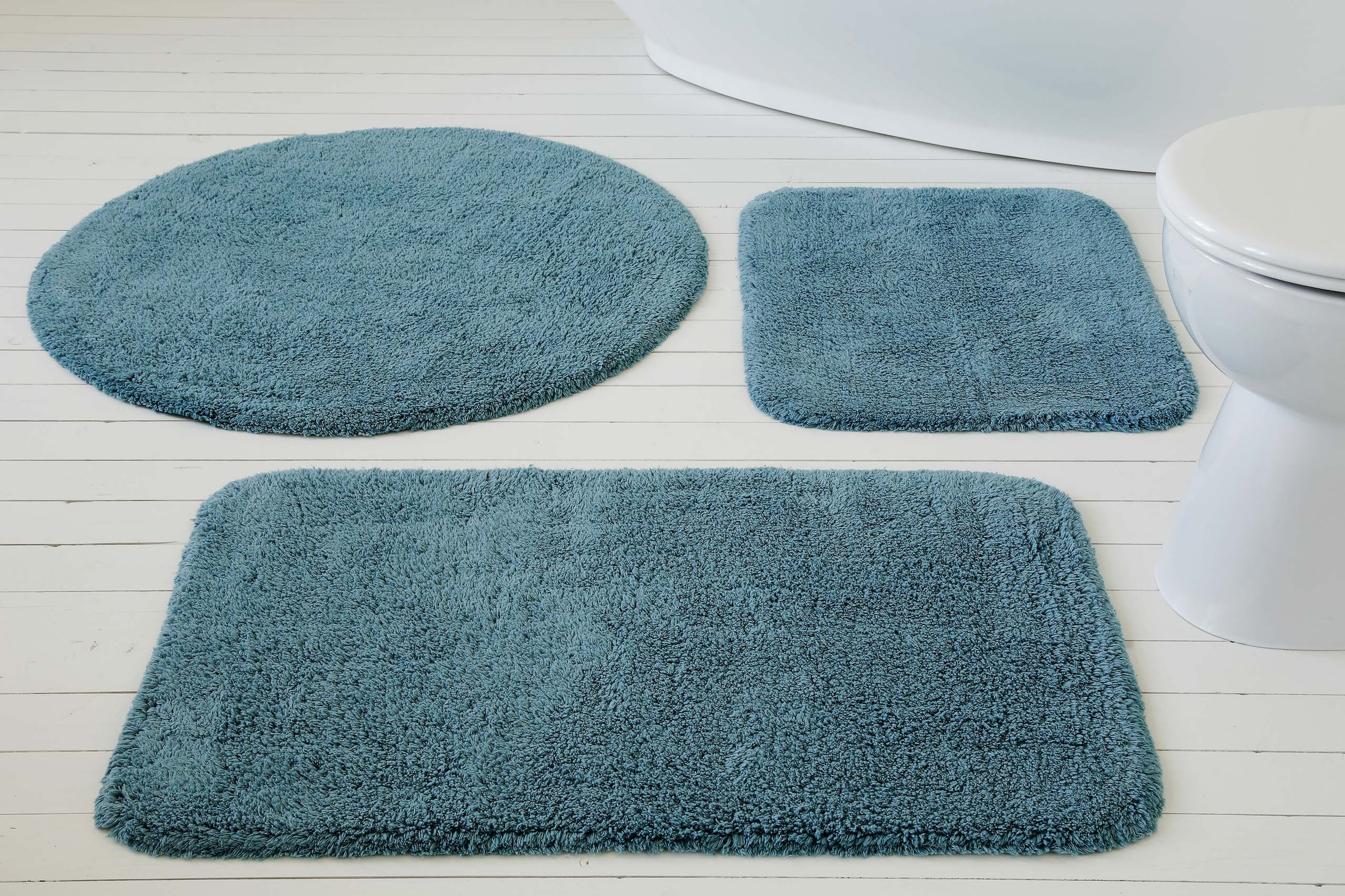 my home Badematte »Kian«, fußbodenheizungsgeeignet, Badvorleger, Badteppich aus 100%Baumwolle, weich, waschbar, saugfähig