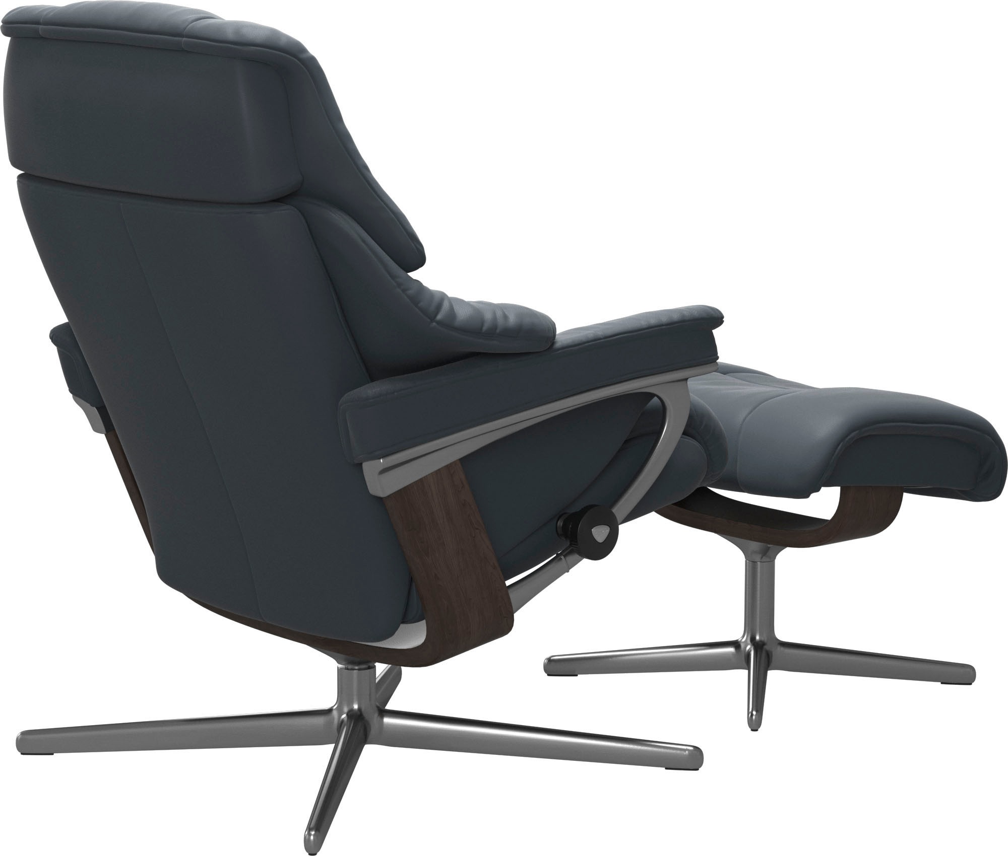 Stressless® Relaxsessel »Reno«, (Set, Relaxsessel mit Hocker), mit Hocker, mit Cross Base, Größe S, M & L, Holzakzent Wenge