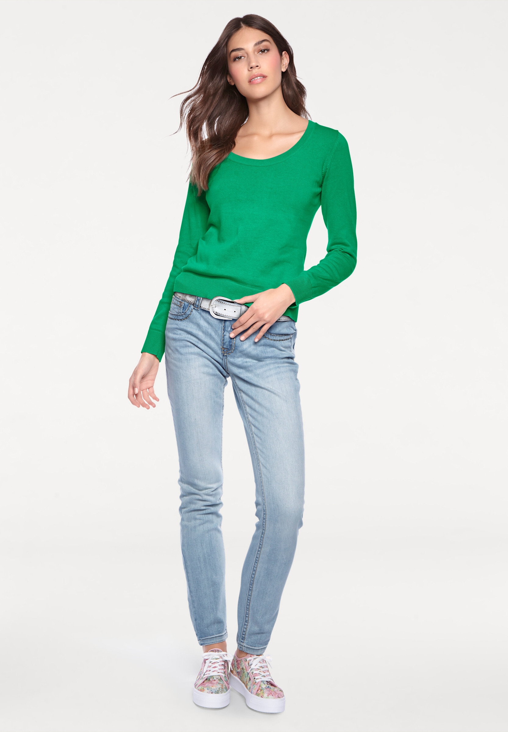 heine Strickpullover »Rundhals-Pullover Rundhalspullover aus Feinstrick«