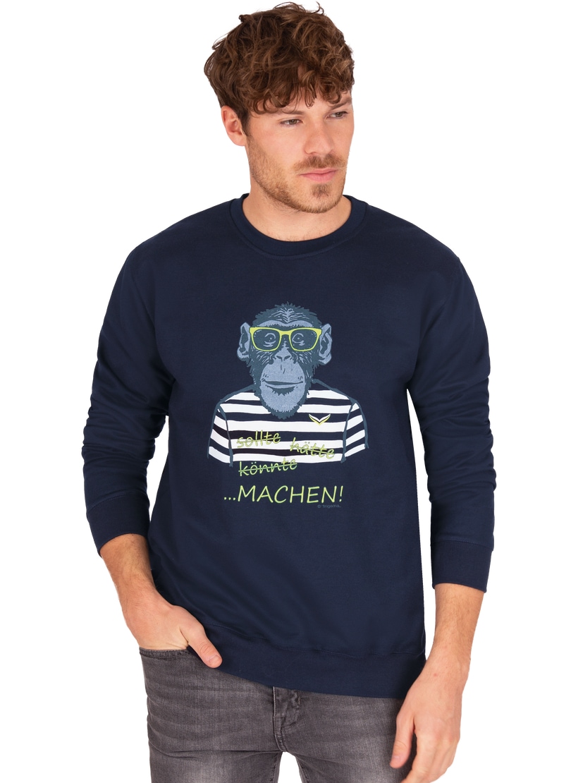 Sweatshirt »TRIGEMA Sweatshirt mit großem Affen-Druckmotiv«