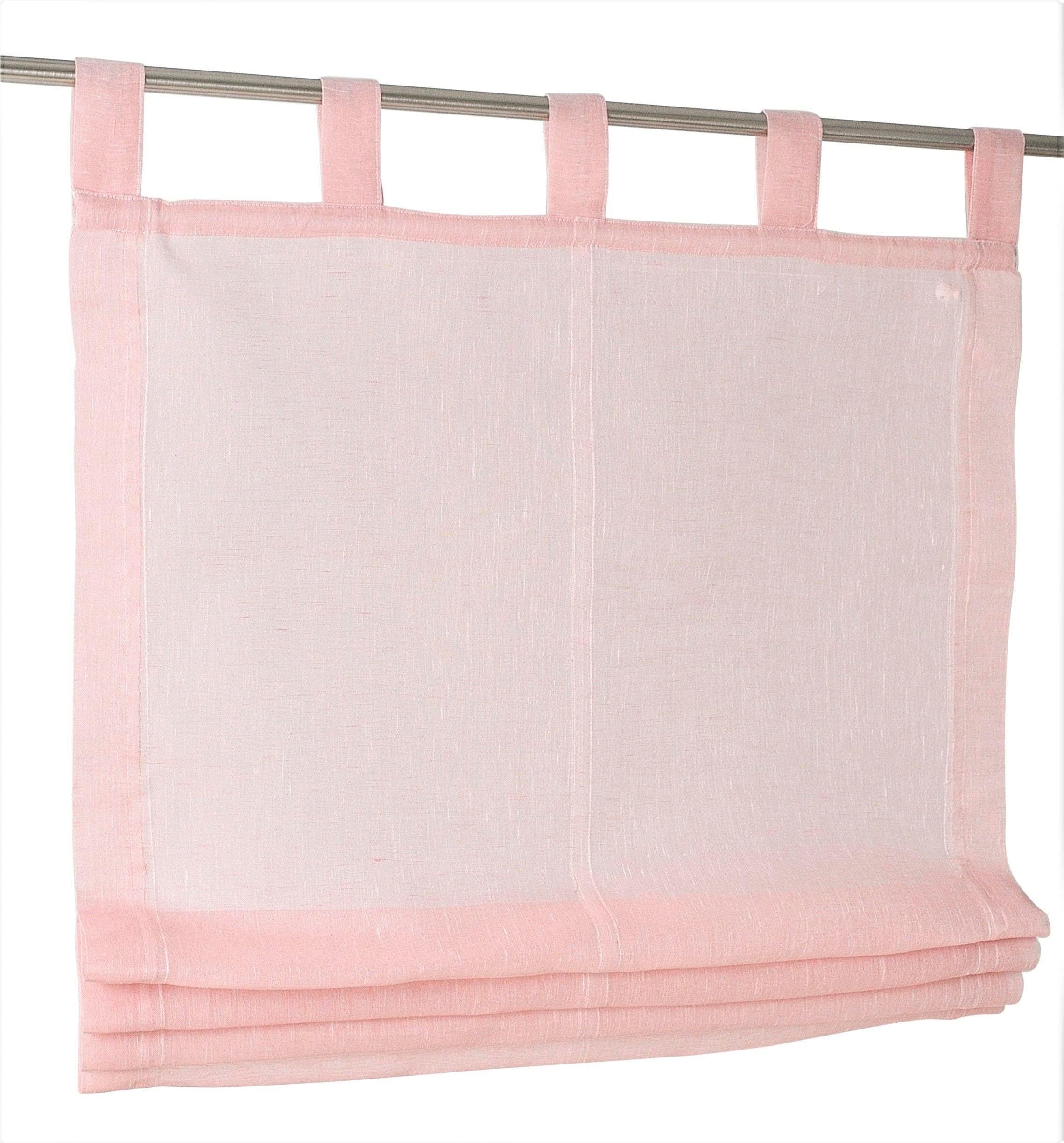 Kutti Raffrollo "Brondby" mit Schlaufen freihängend halbtransparent, Polyester, Schlaufen