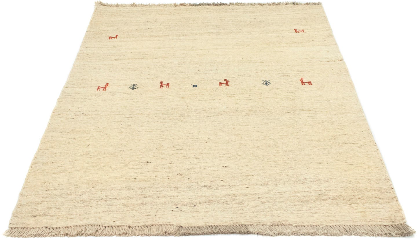 morgenland Wollteppich »Gabbeh Teppich handgeknüpft natur«, rechteckig, handgeknüpft