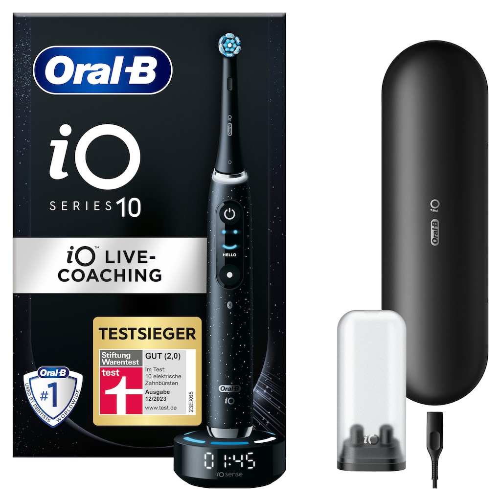 Oral-B Elektrische Zahnbürste »iO 10«, 1 St. Aufsteckbürsten, Magnet-Technologie, iOsense, 7 Putzmodi, Farbdisplay & Lade-Reiseetui